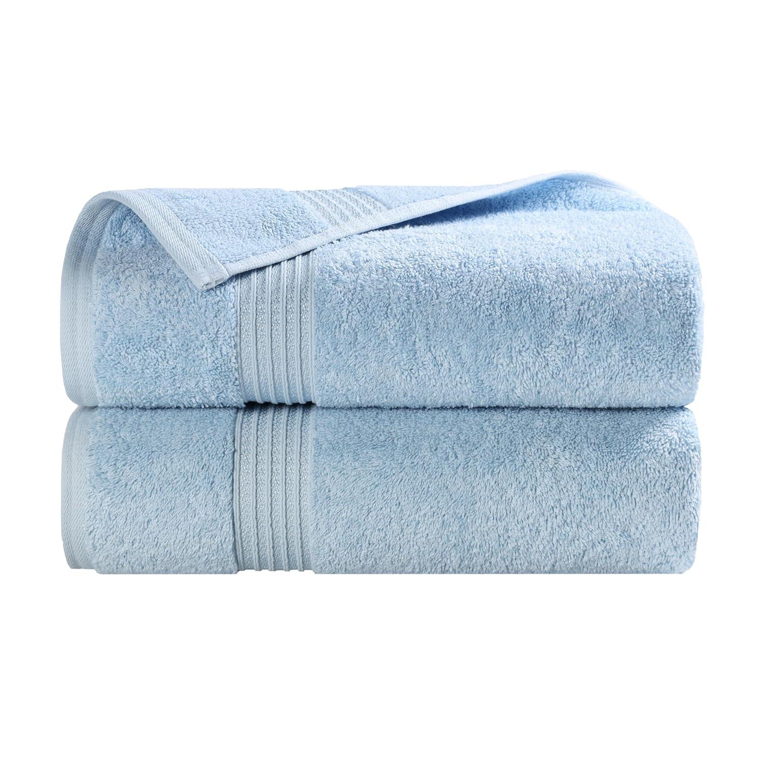 Superior Heritage Certified Egyptian Cotton Plush Absorbent Luxury Bath Towel (Set of 2)