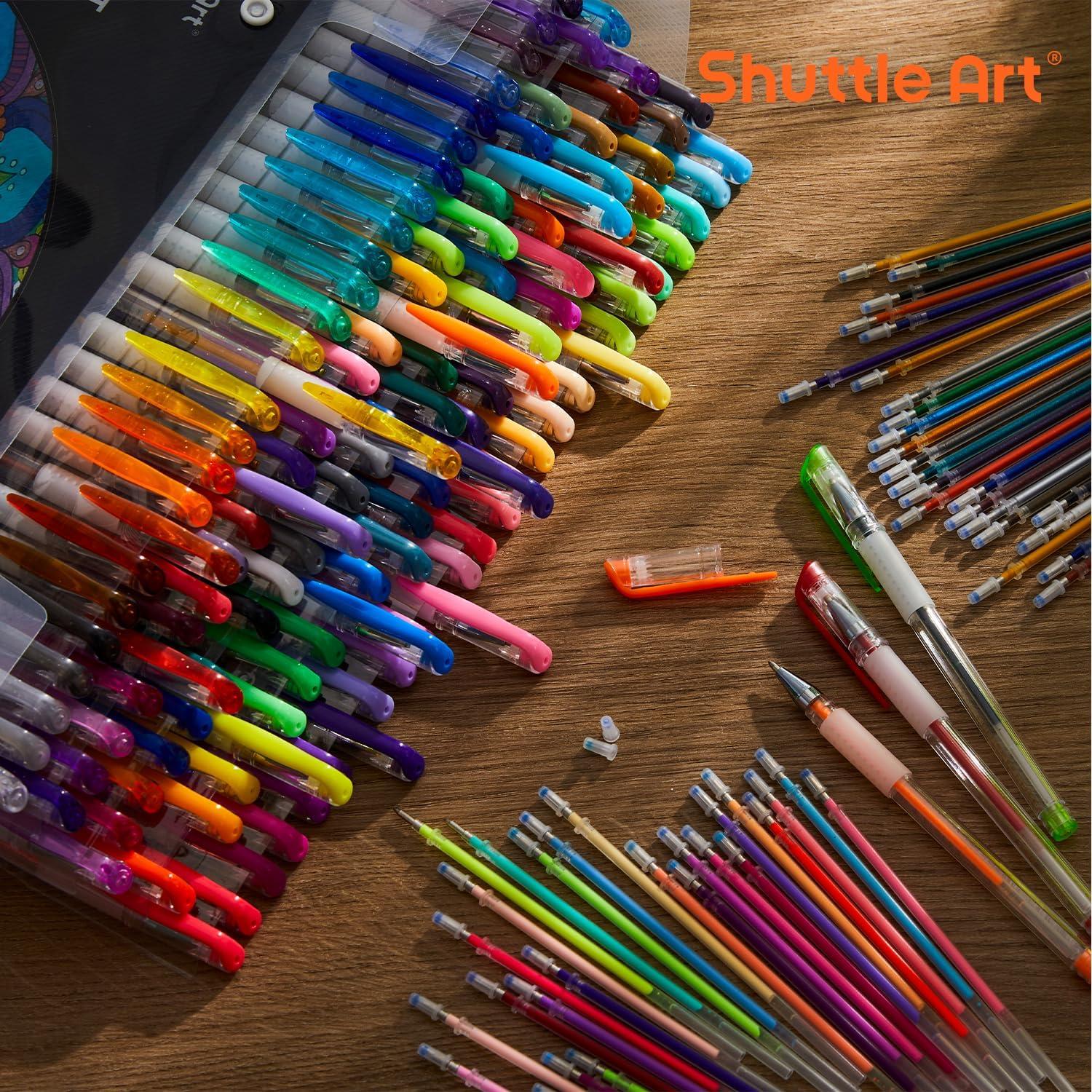 Shuttle Art 260 Pack Gel Pens Set 220% Ink Gel Pen for Adult Coloring Books Art Markers 130 Colored Gel Pens Plus 130 Refills