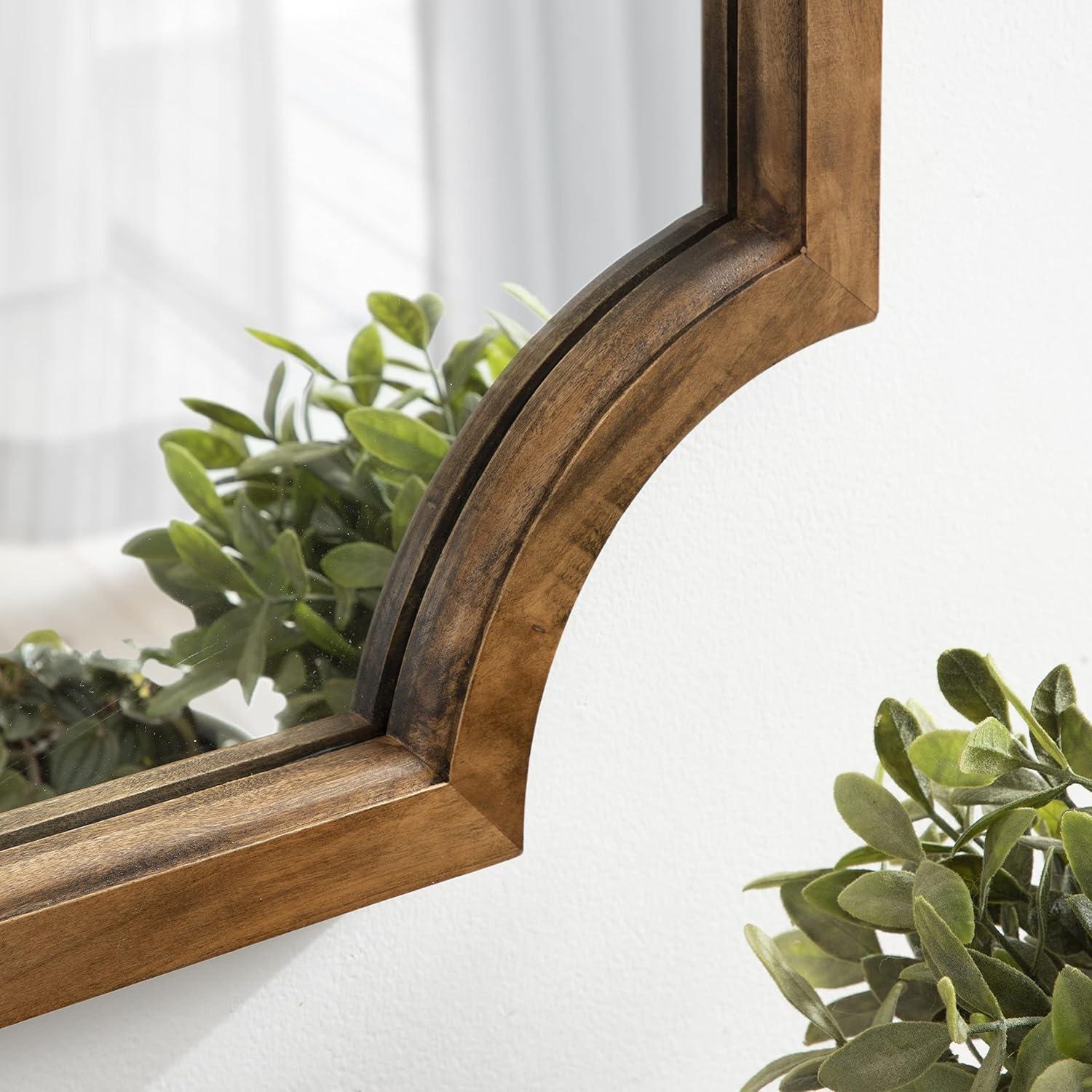 Kate and Laurel Hogan Wood Framed Mirror with Scallop Corners