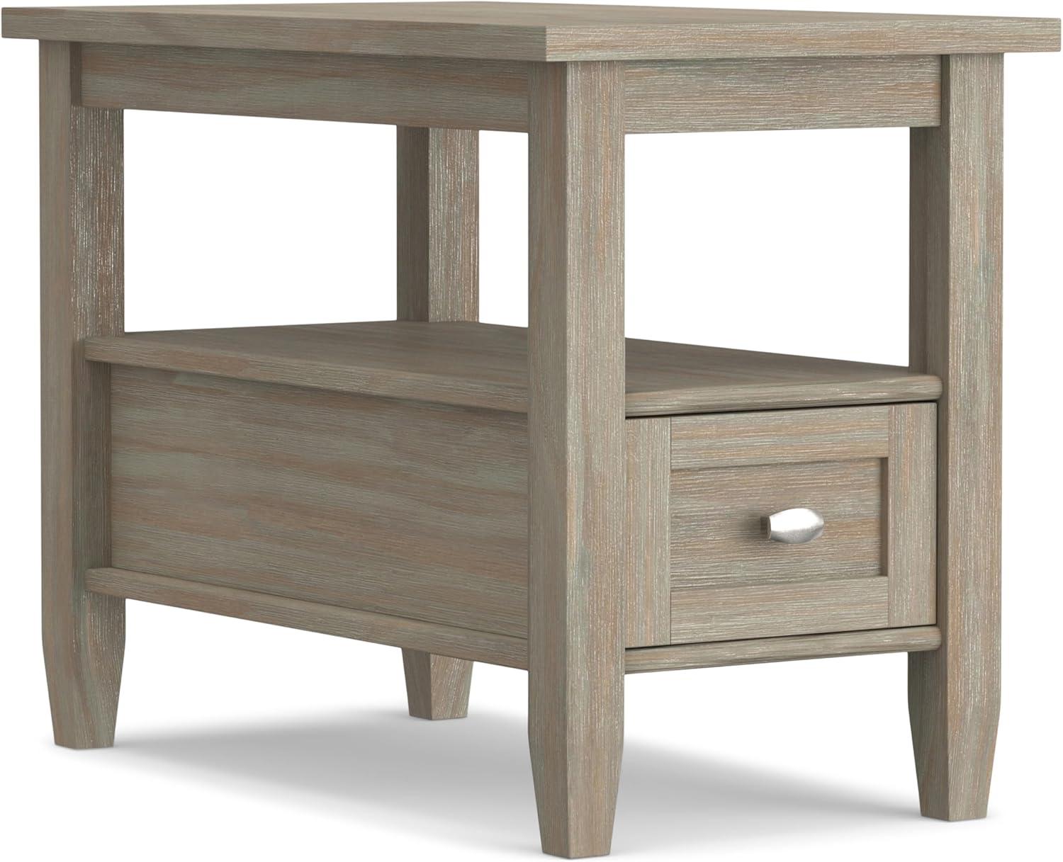 Warm Shaker Solid Wood End Table with Storage