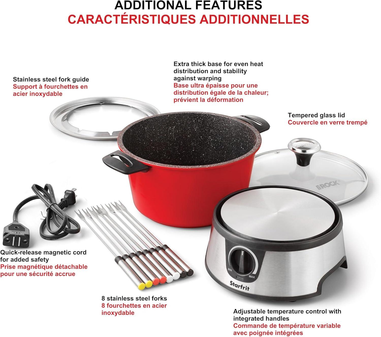 Starfrit The Rock Electric Fondue Set, Red