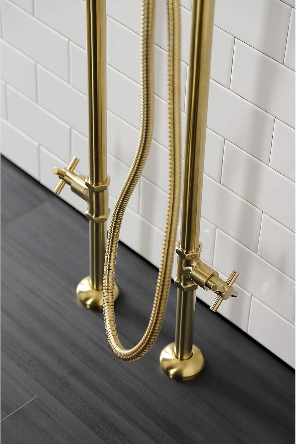 Kingston Brass Concord Freestanding Tub Faucet with Supply Line and Stop Valve