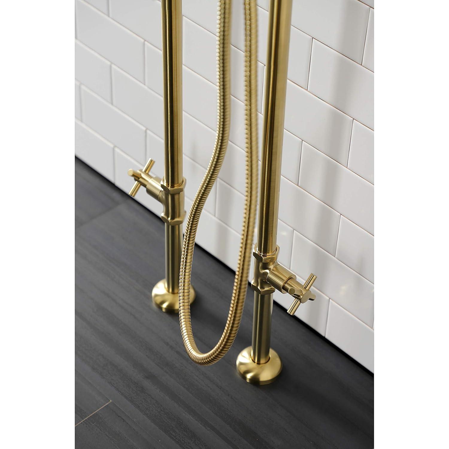 Kingston Brass Concord Freestanding Tub Faucet with Supply Line and Stop Valve