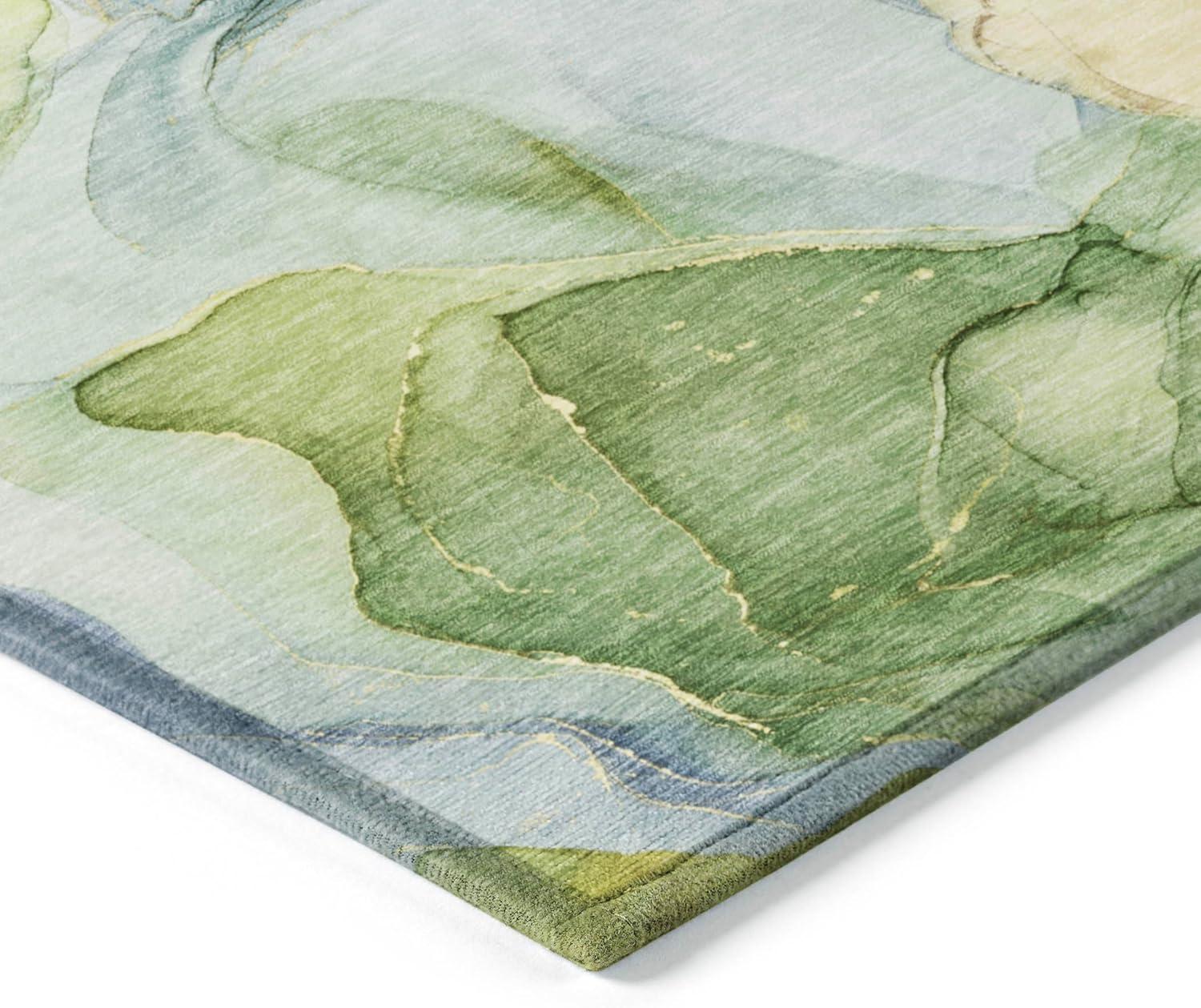 Addison Rugs Chantille Indoor/Outdoor Transitional Watercolors Yellow Washable Rectangle Rug, 8' x 10'