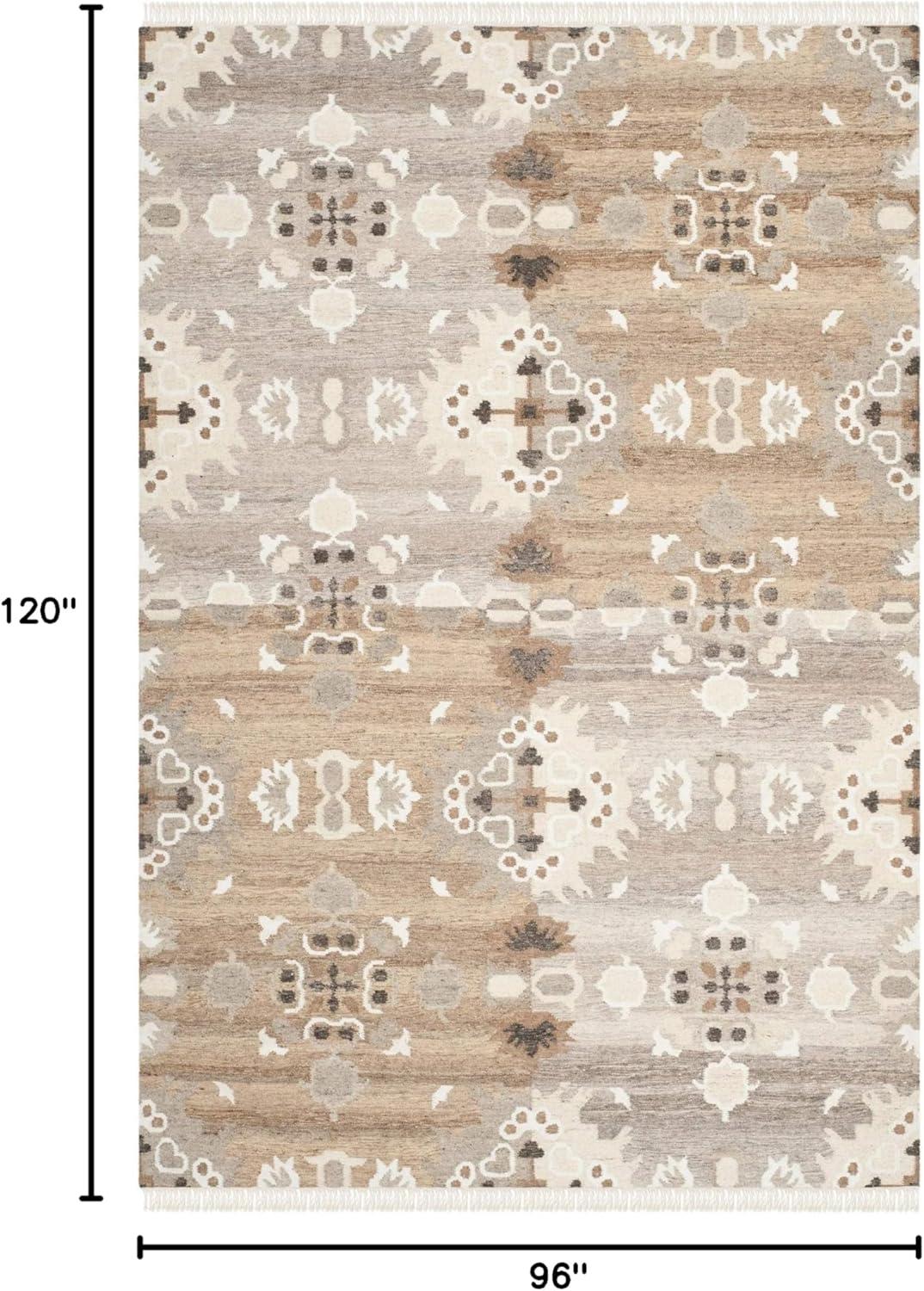 Natural Kilim NKM318 Hand Woven Indoor Area Rug - Grey/Multi - 8'x10' - Safavieh