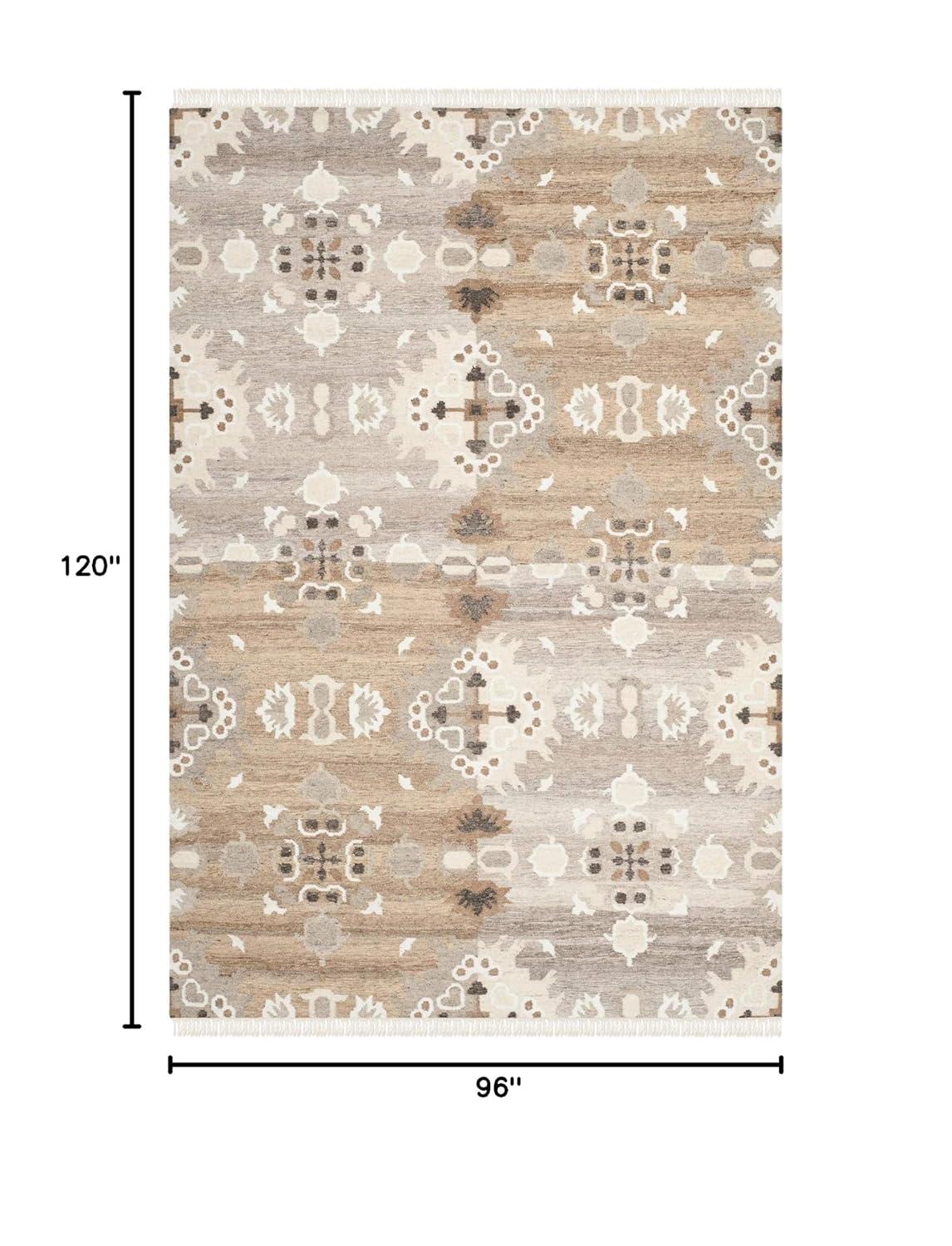 Natural Kilim NKM318 Hand Woven Indoor Area Rug - Grey/Multi - 8'x10' - Safavieh