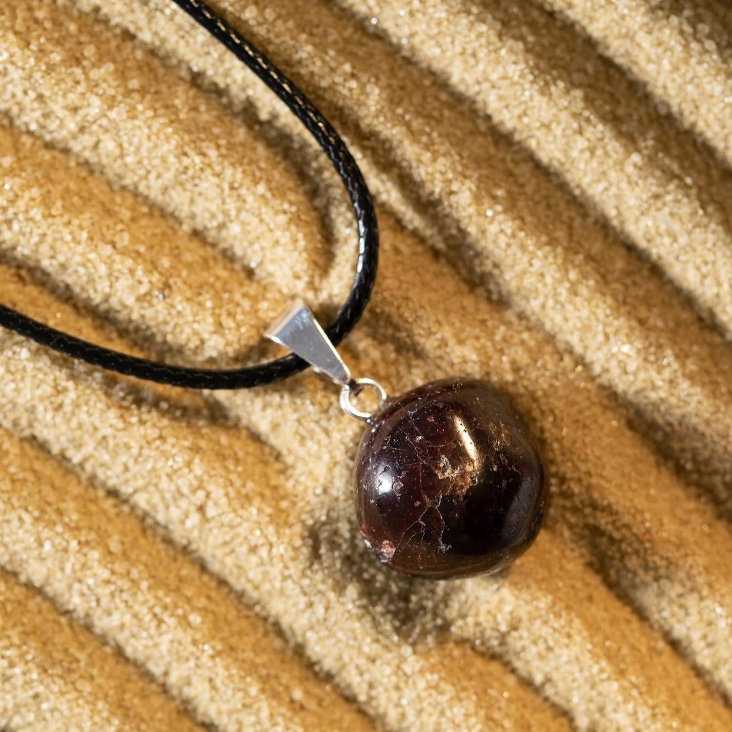 AYANA Garnet Healing Crystal Pendant Necklace - Stone of Passion & Creativity - Birthstone Jewelry - Perfect Small Crystal Gifts for Women