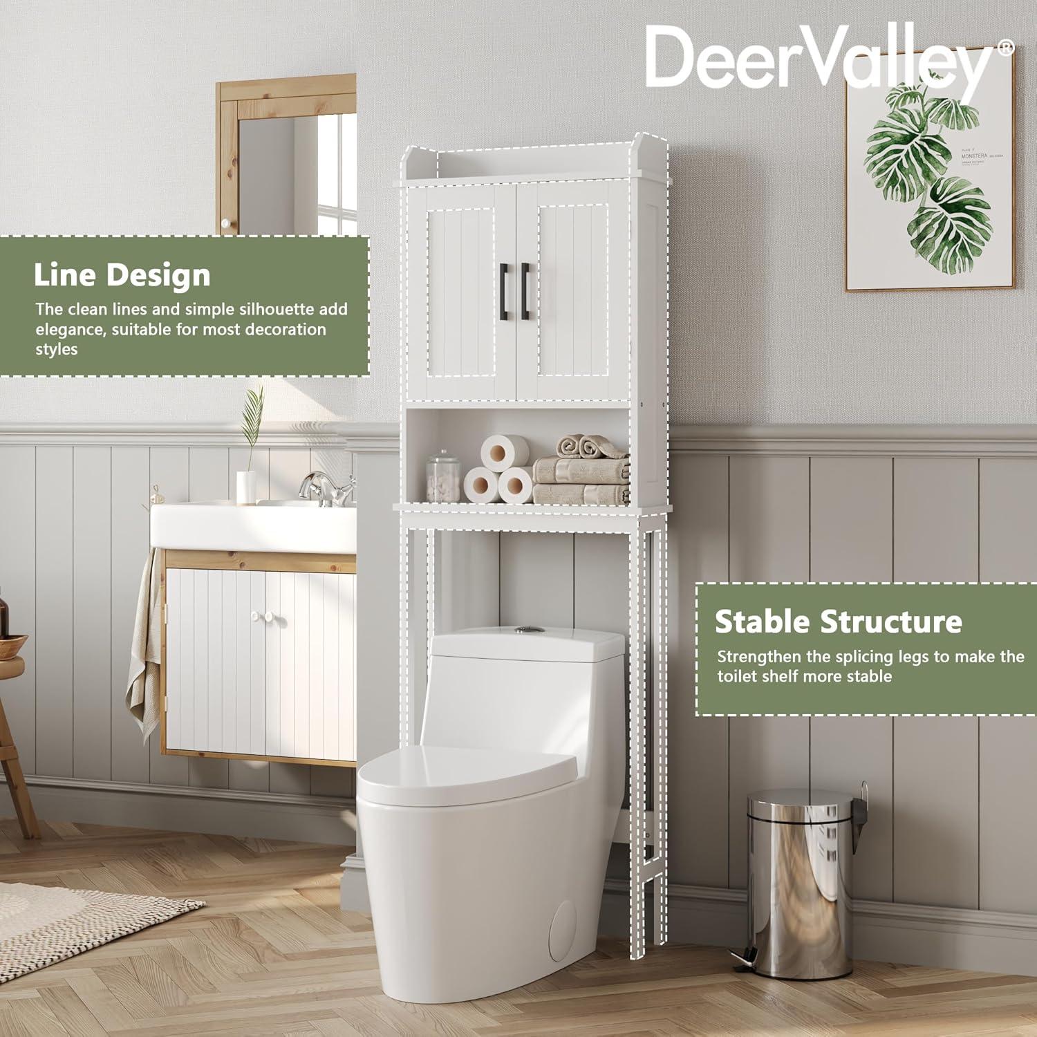 DeerValley Bathroom Freestanding Over the Toilet Storage Cabinet, White & Reviews | Wayfair