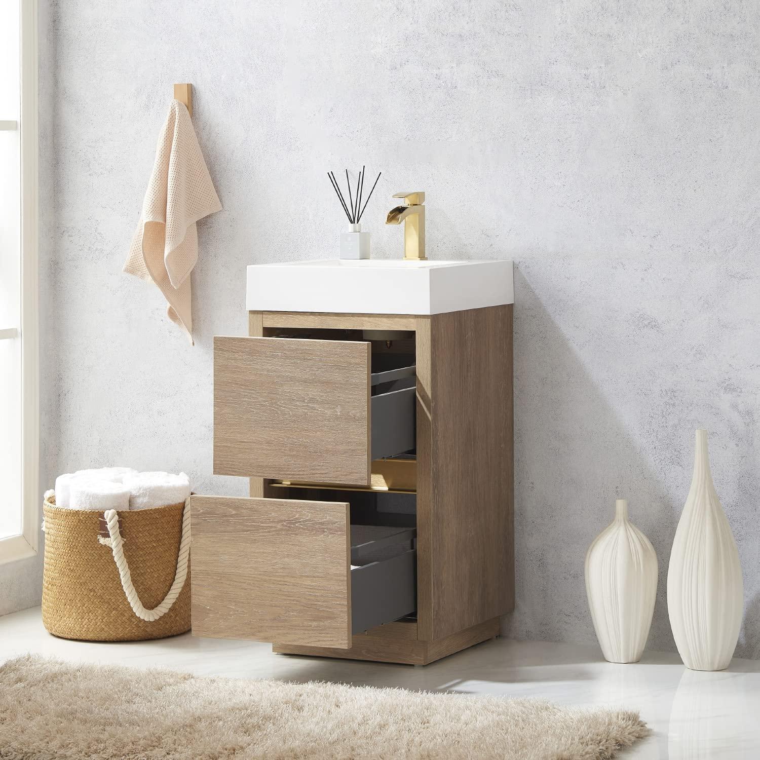 Beira 17.7'' Single Bathroom Vanity with Composite Top