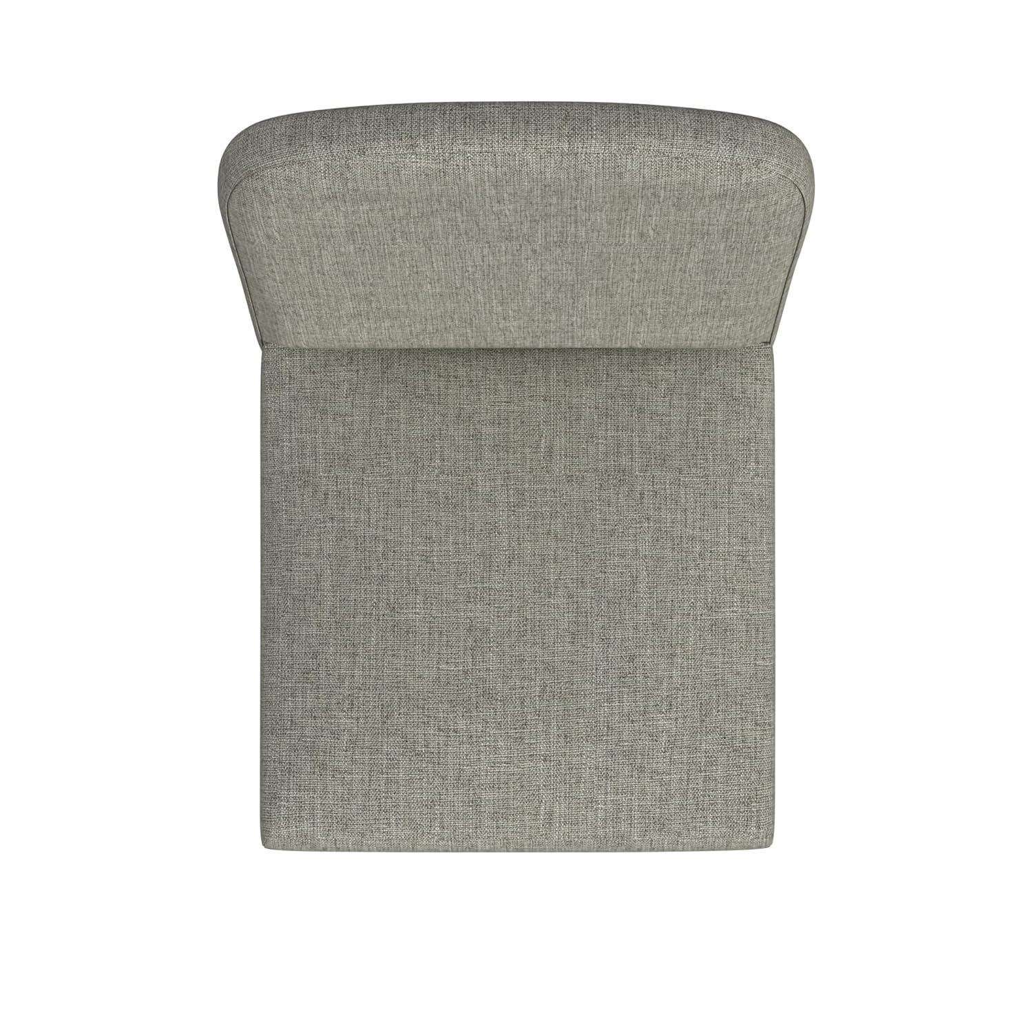 Rounded Back Upholstered Dining Chair Gray - HomePop: Modern Accent Side Chair, Wood Legs, Easy Maintenance