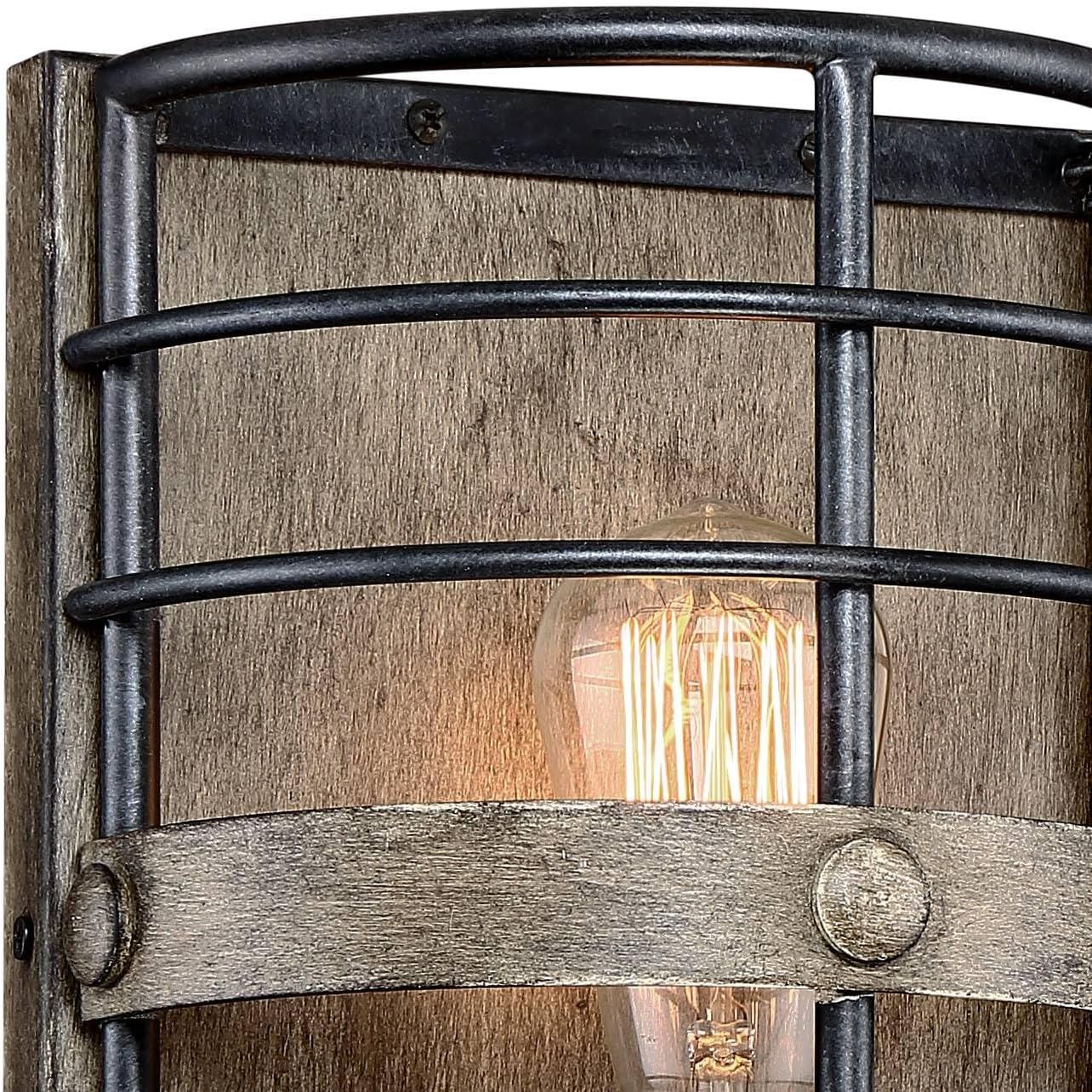 Lexi Rustic Bronze 13" Industrial Cage Wall Light Sconce