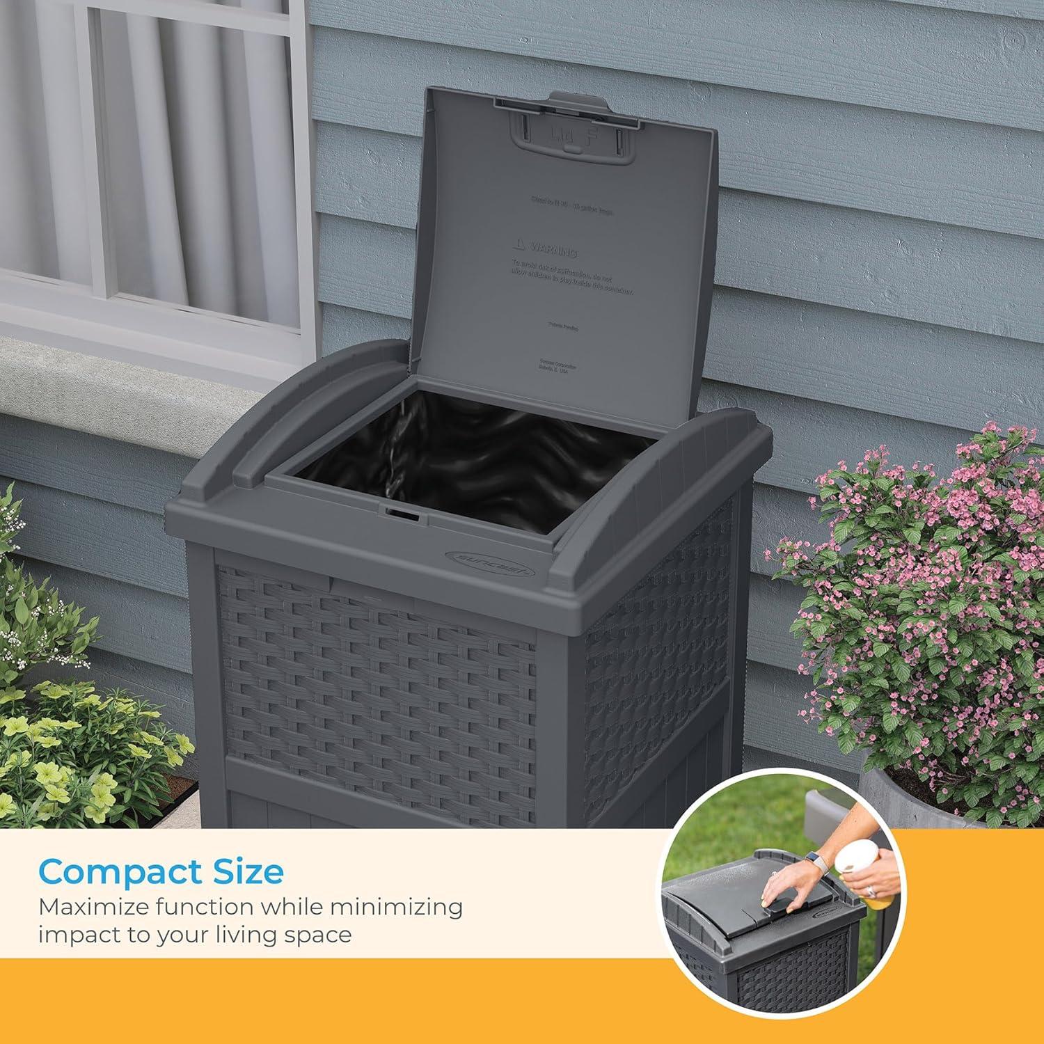 Suncast Suncast 33 Gallon Manual Lift Trash Hideaway Container