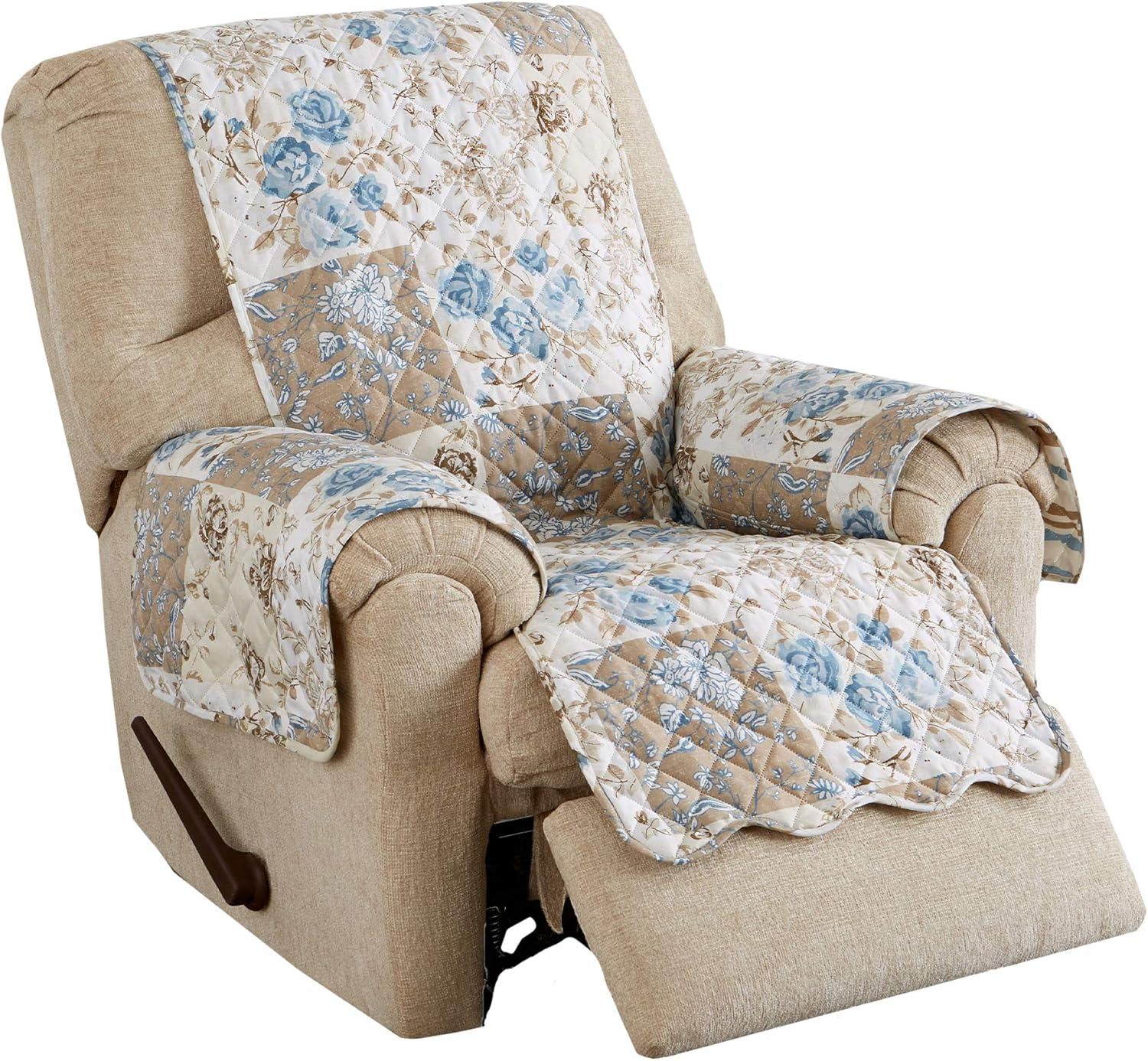 Great Bay Home Floral Patchwork Reversible Furniture Protector