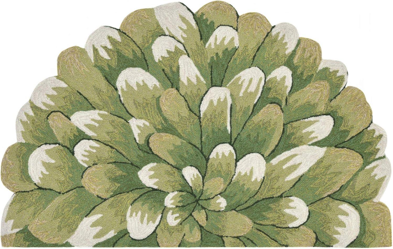 Liora Manne Frontporch Mum Indoor/Outdoor Rug Green 2' x 3'