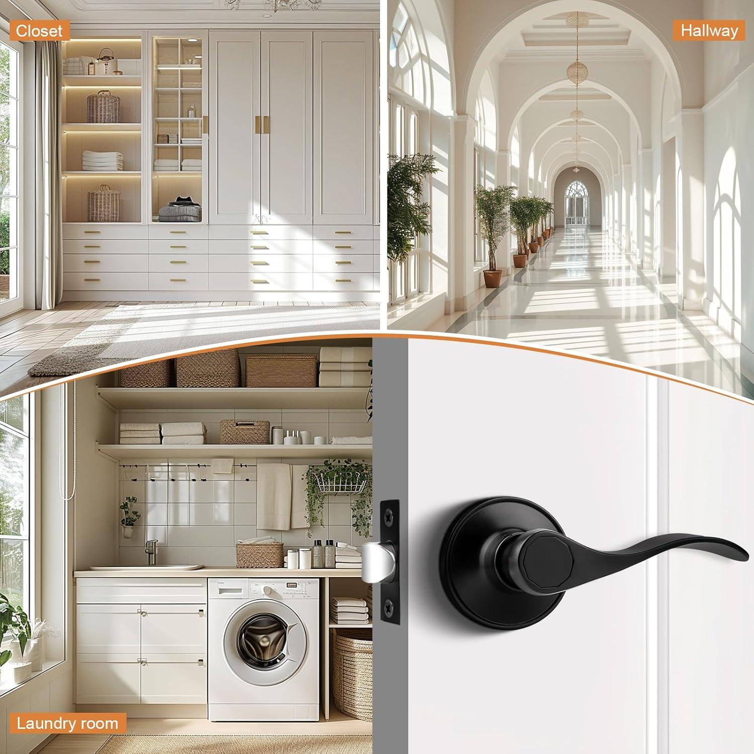 Passage Door Lever with Round Rosette