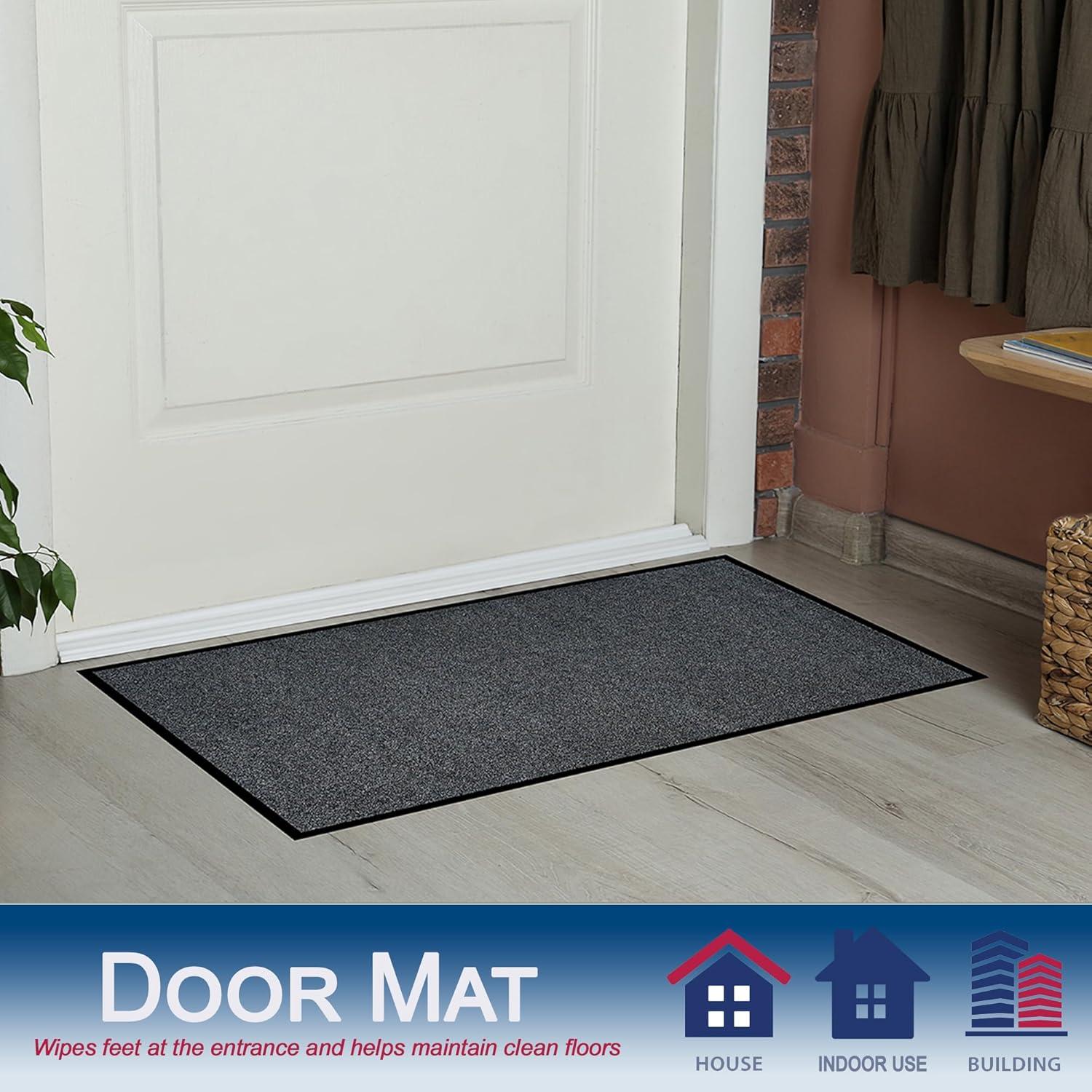 Charcoal Vinyl Wipe-N-Walk 3-ft x 5-ft Entrance Mat