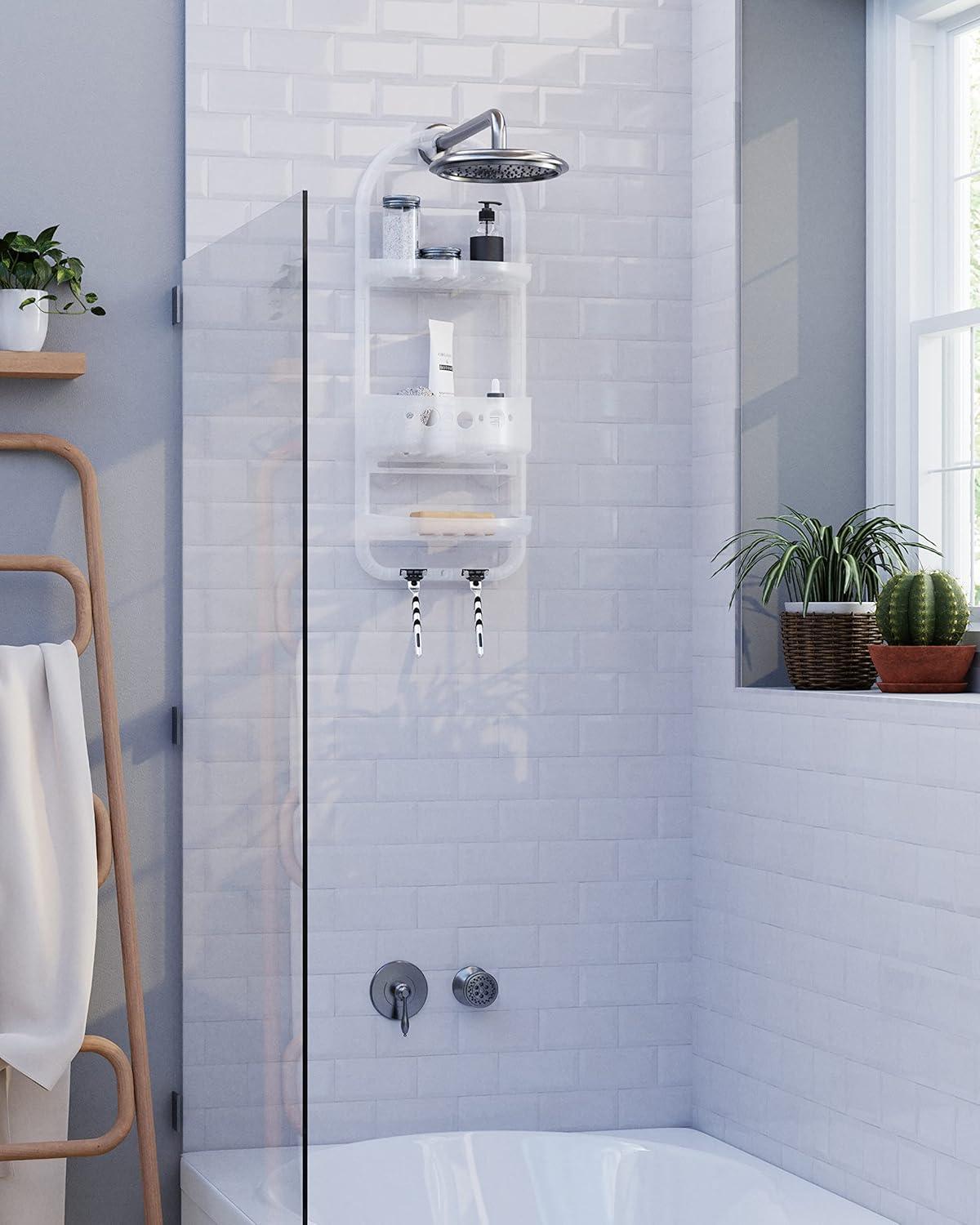 Zenna Home Large Over the Shower Caddy, Frosted