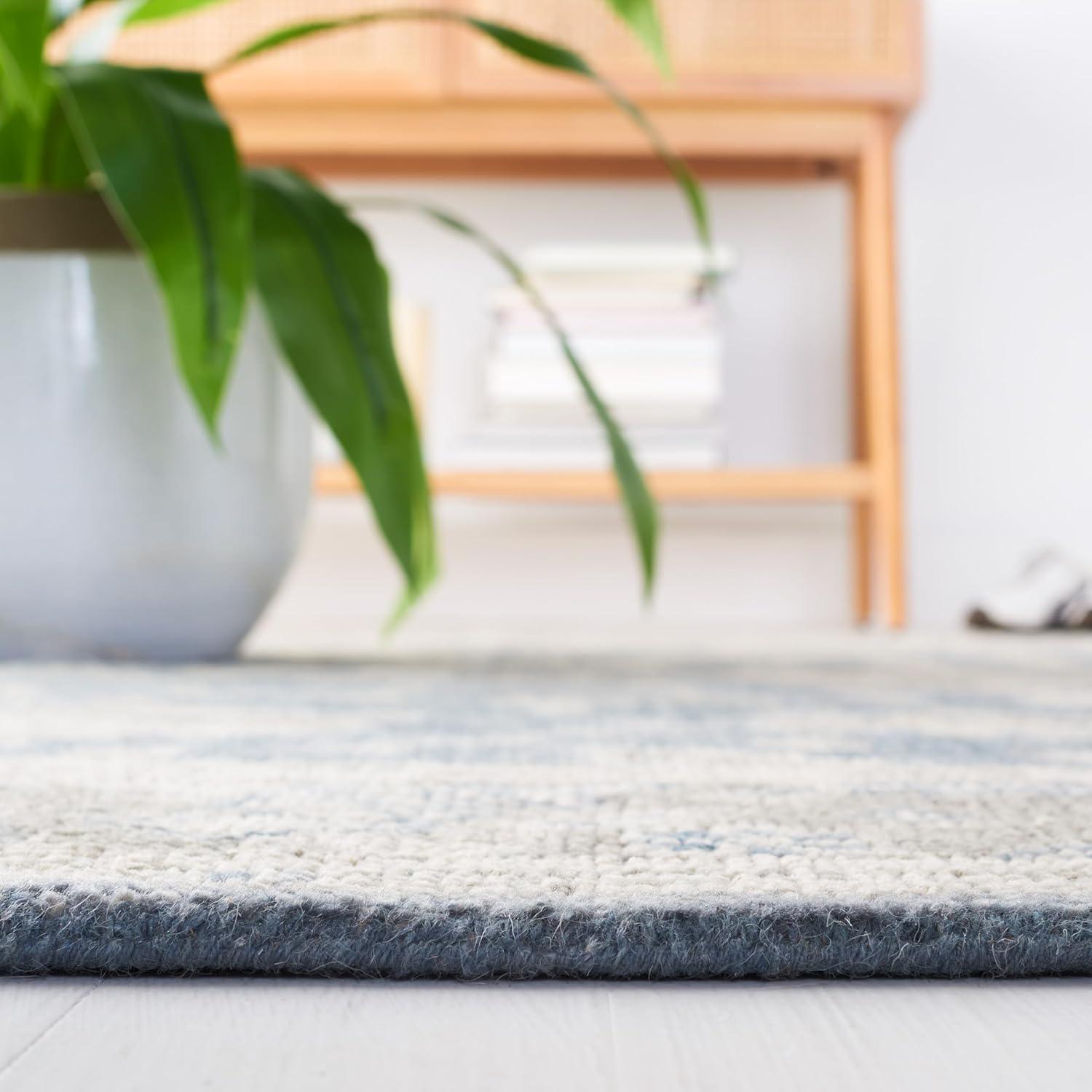 Samarkand SRK109 Hand Knotted Area Rug - Blue/Grey - 8'x10' - Safavieh.