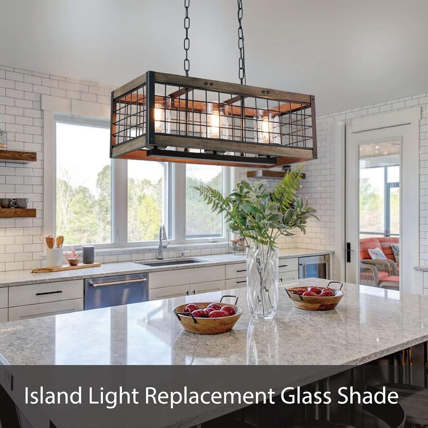 Aspen Creative 23614-01,Clear Cylinder Cracked Glass Shade.3-1/2"Dia x 5-1/2"H / Center Hole:42mm.