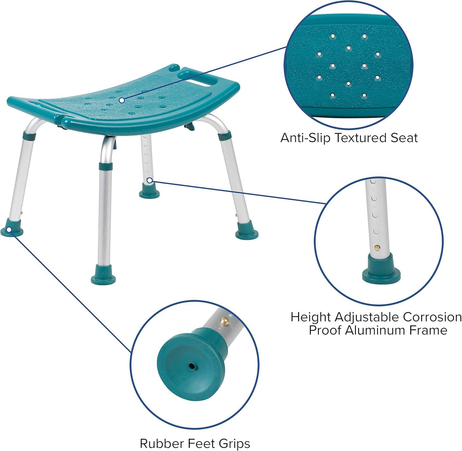 Hemsworth Tool-Free 300 Lb. Capacity, Adjustable Bath & Shower Chair w/ Non-slip Feet