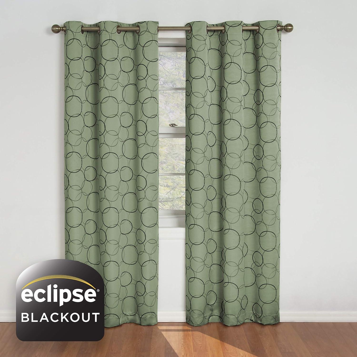 Sage Green Blackout Grommet Top Polyester Drapes