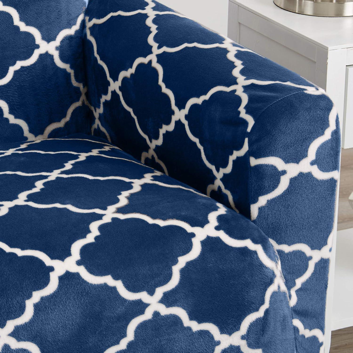 Great Bay Home Stretch Velvet-Plush Washable Chair Slipcover