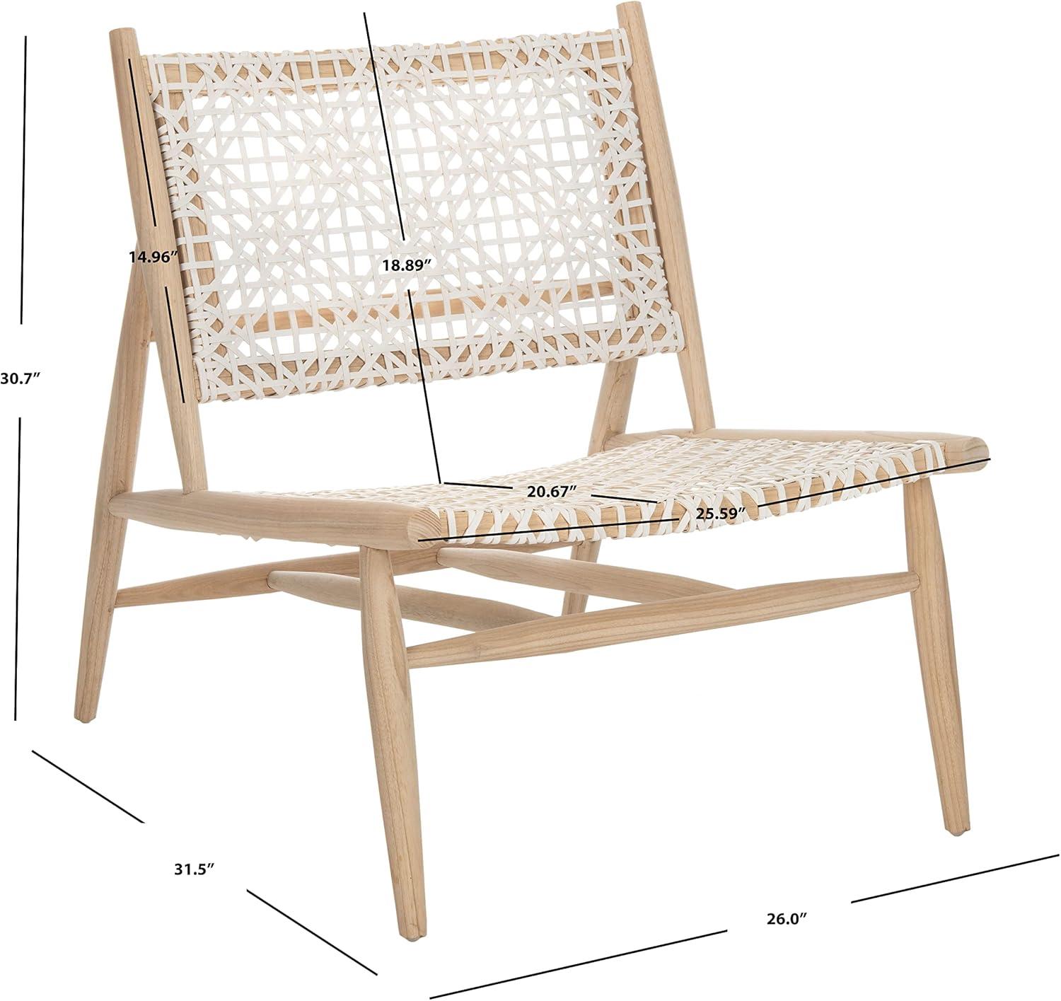 Bandelier Accent Chair - ACH1000 - Light Natural/White - Safavieh