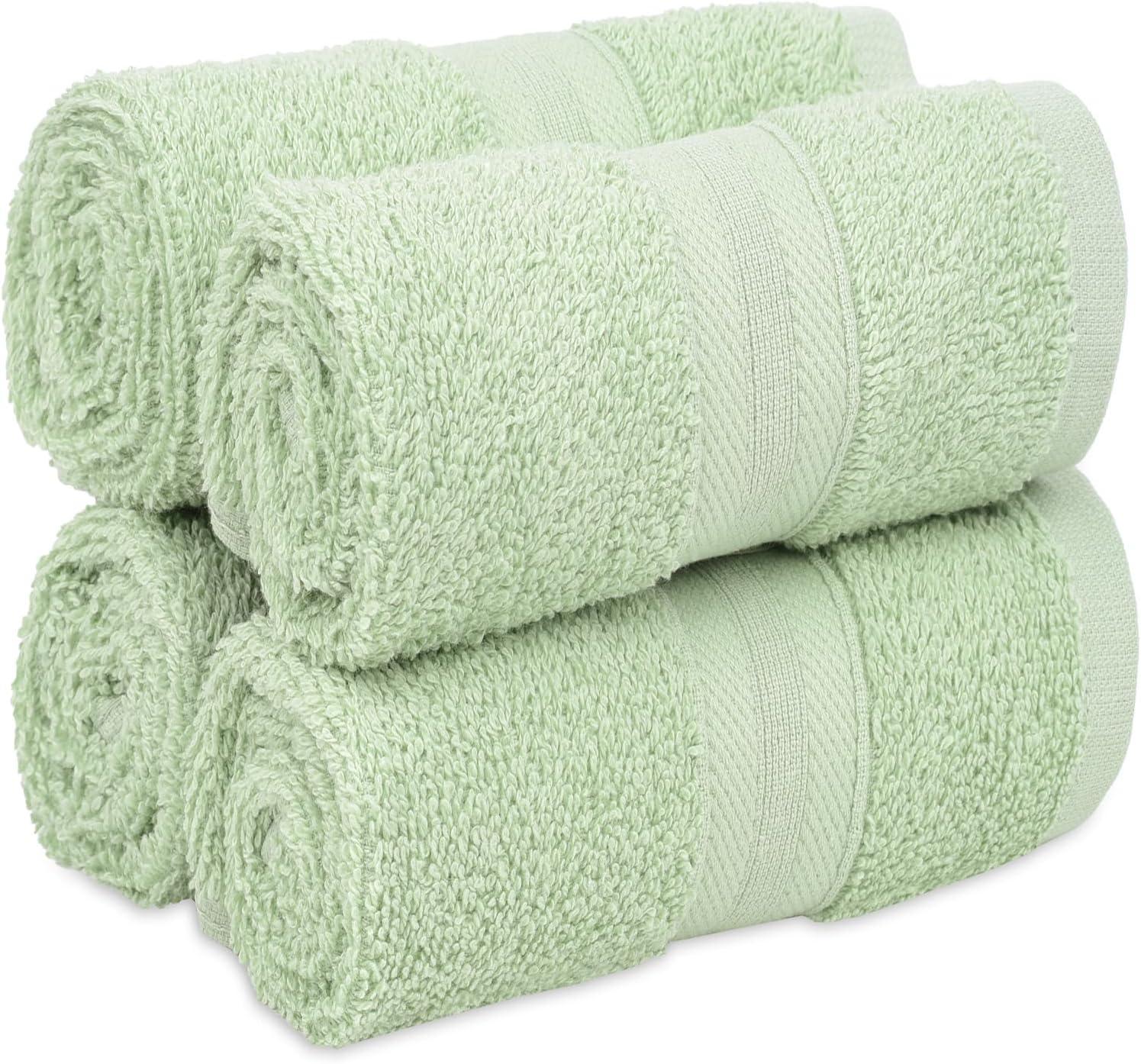 Oversized Sage Green Turkish Cotton Terry Washcloth Set