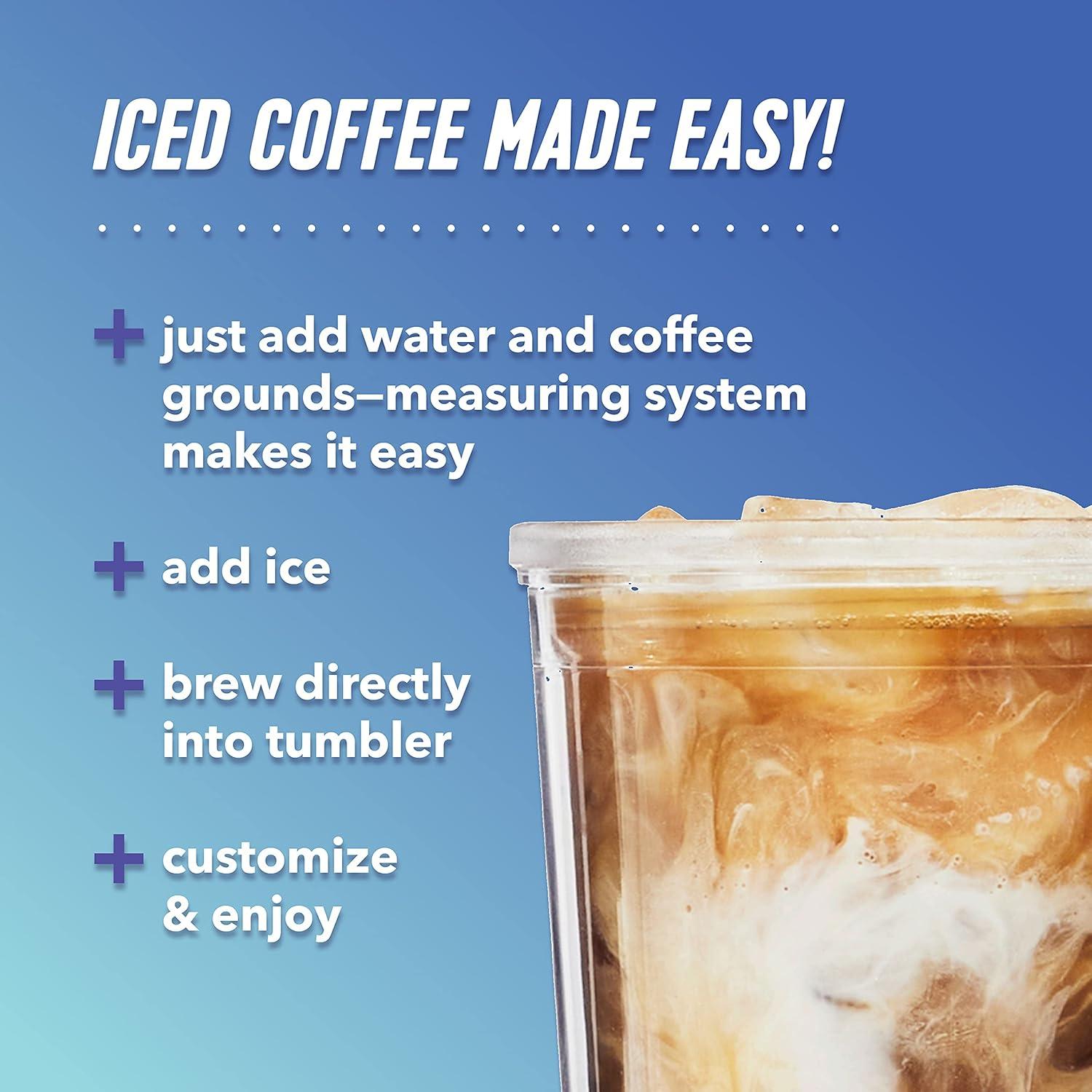 Sleek Black Programmable Iced Coffee Maker with Reusable Filter