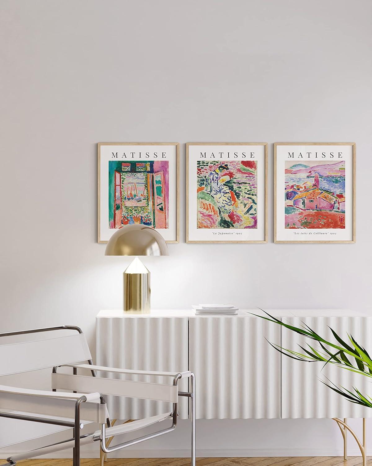 HAUS AND HUES Matisse Prints - Set of 3 Henri Matisse Wall Art, Famous Artist Paintings, Colorful Matisse Poster Set, Impressionist and Modern Art, Classic Art Poster (12x16, Unframed)