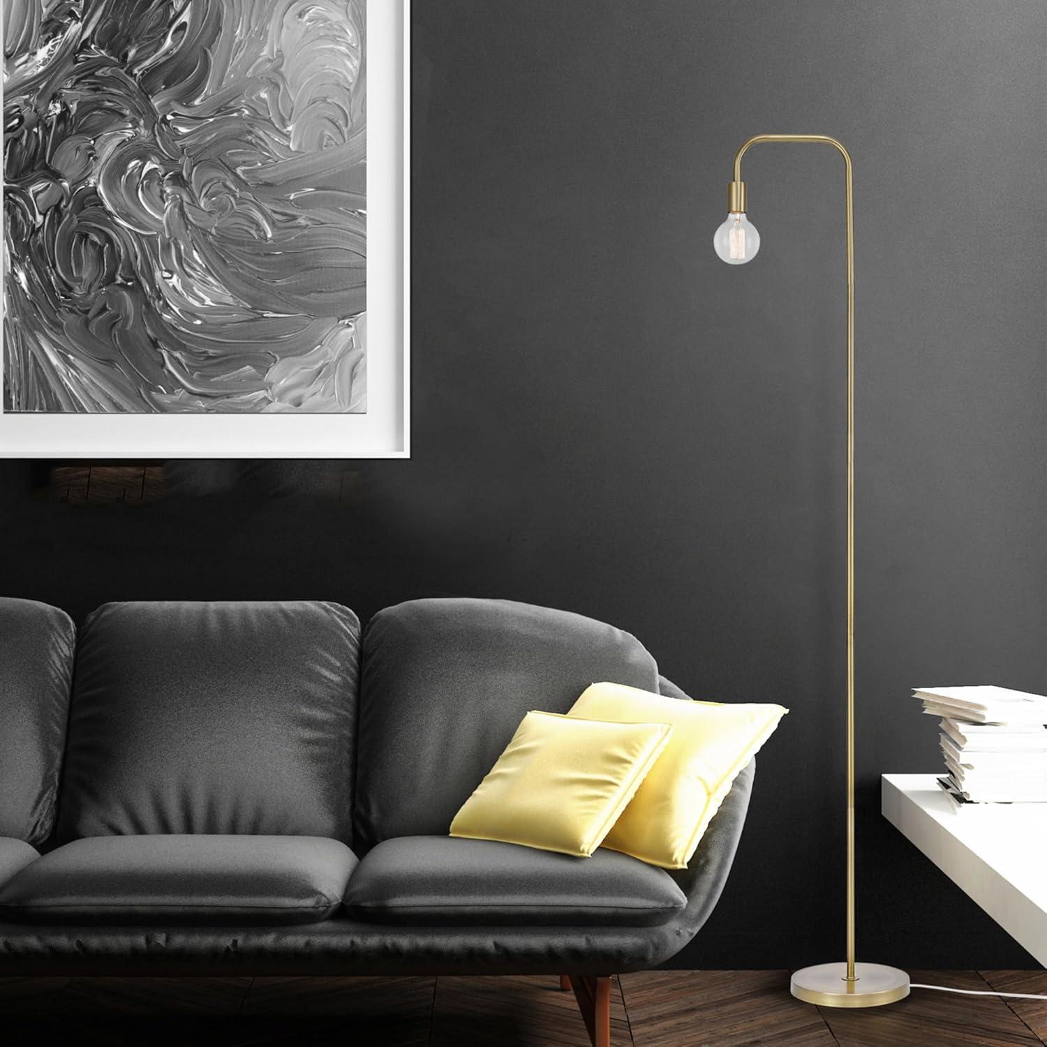 Edison Adjustable Matte Brass 70" Floor Lamp