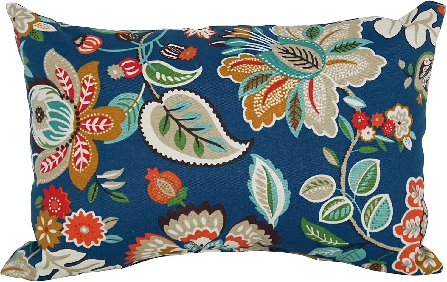 Blazing Needles 9911-S2-REO-64 12 x 20 in. Rectangular Spun Poly Throw Pillows, Telfair Peacock - Set of 2