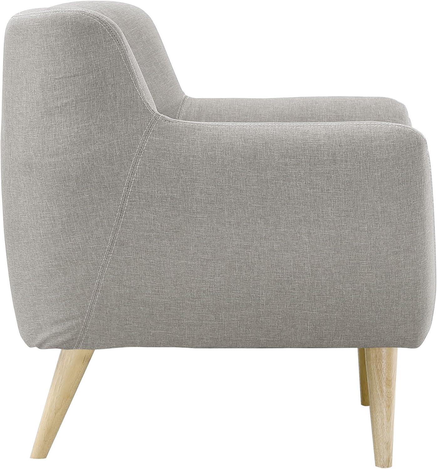 Mid-Century Modern Remark Light Gray Wood Armchair