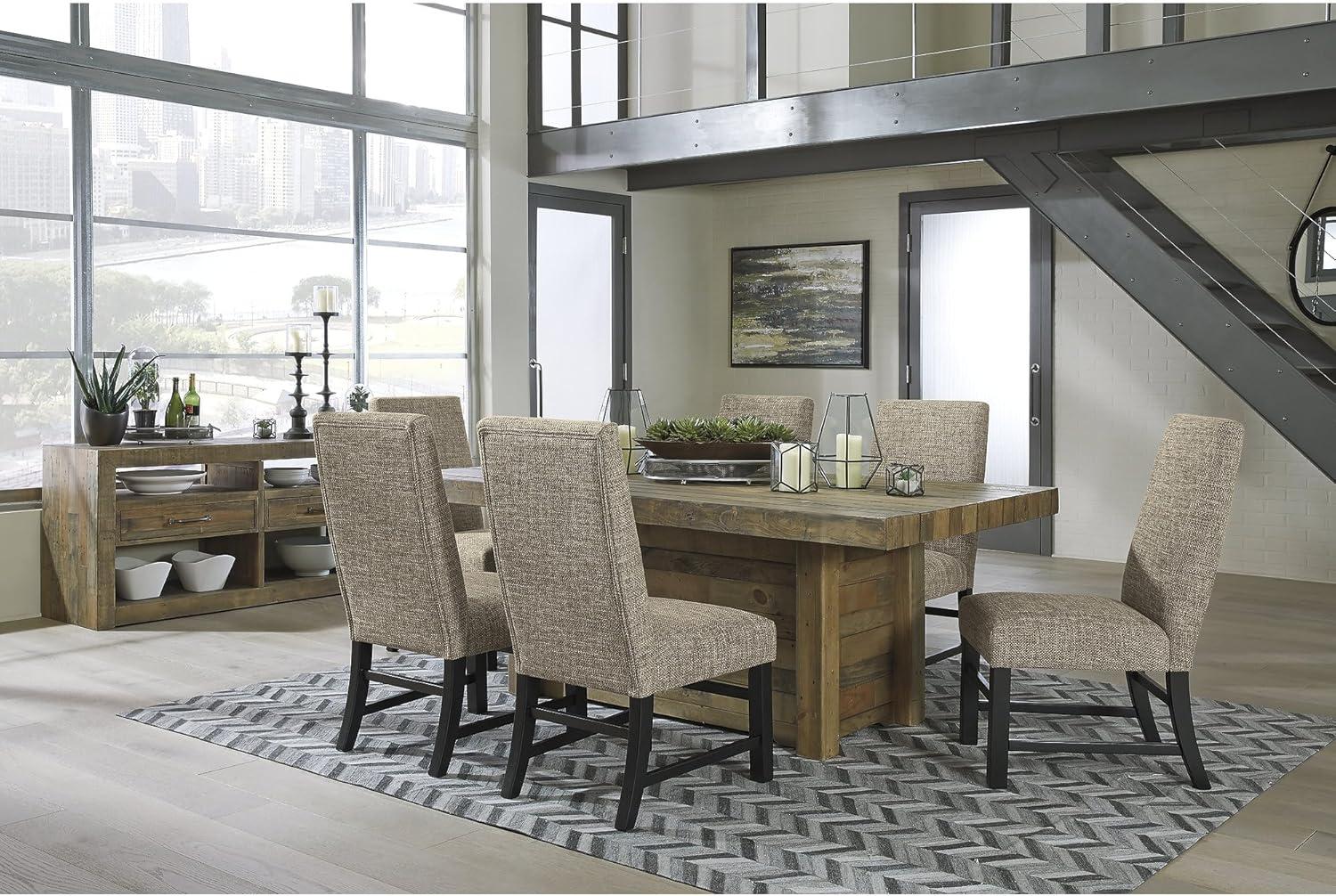 Signature Design by Ashley Sommerford Urban Farmhouse Upholstered Dining Chair, Set of 2, Brown