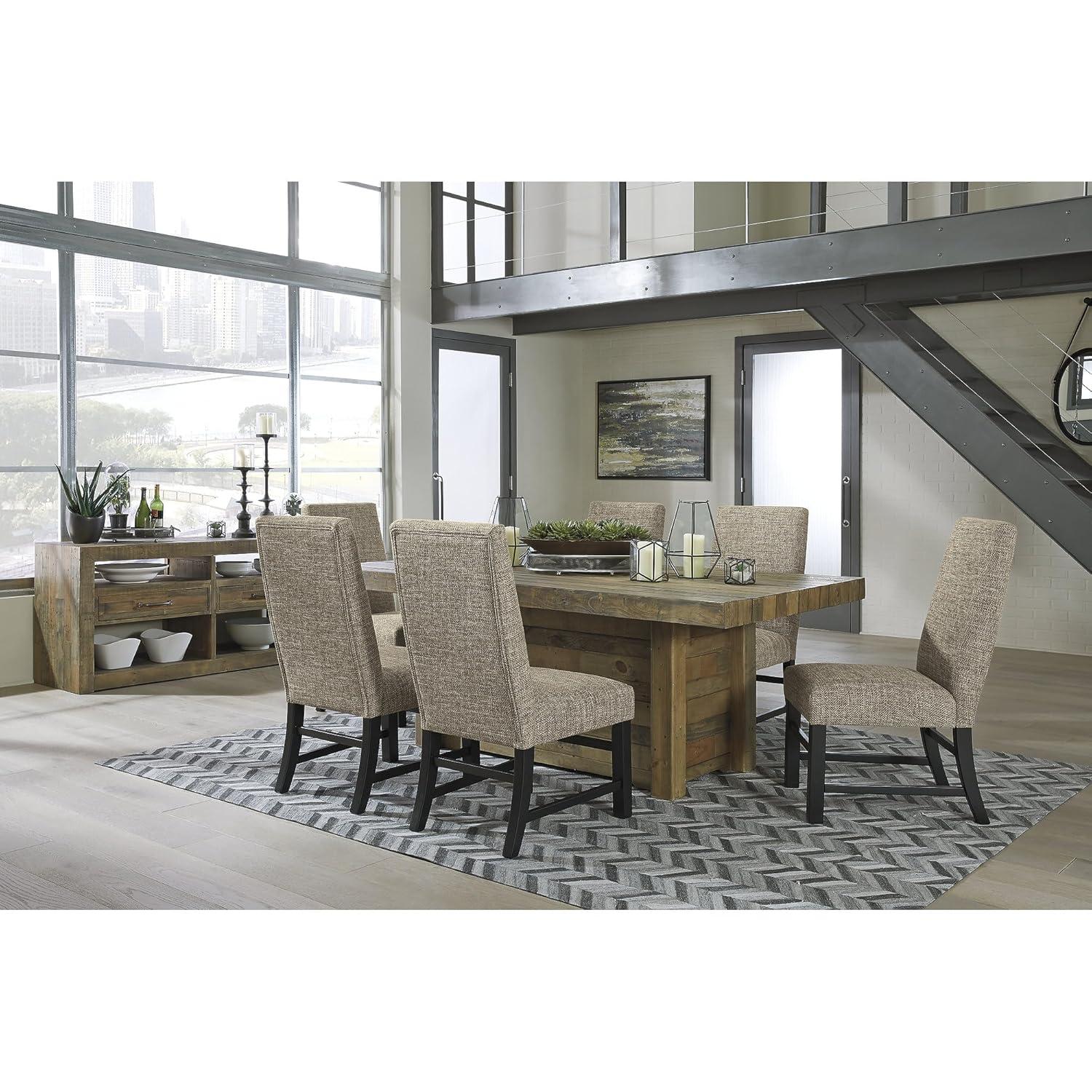 Signature Design by Ashley Sommerford Urban Farmhouse Upholstered Dining Chair, Set of 2, Brown
