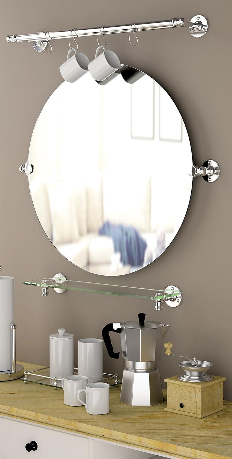 Café Wall Mounted Framed Rectangle Bathroom Vanity Mirror | Pivoting (Tilting) and Beveled Mirror