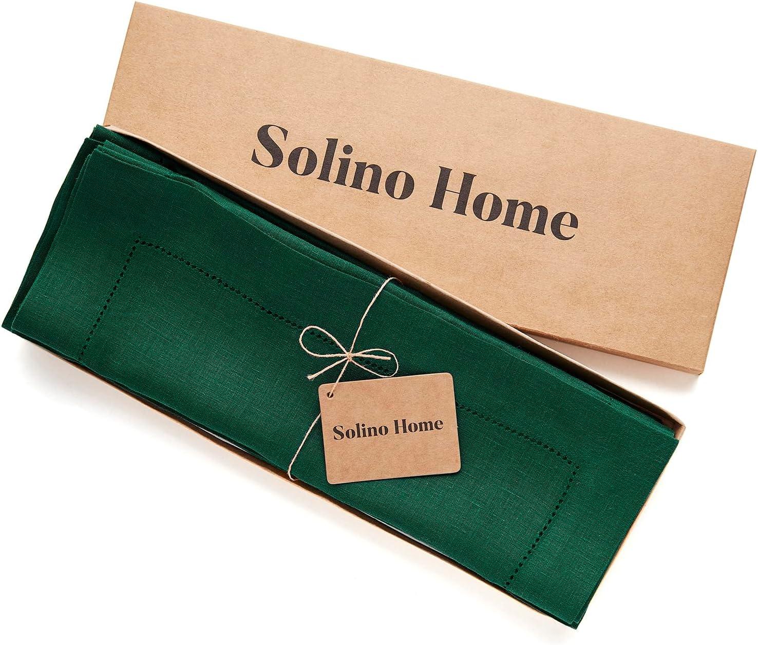 Solino Home 100% Pure Linen Hemstitch Placemats - Classic Hemstitch (Set of 4)