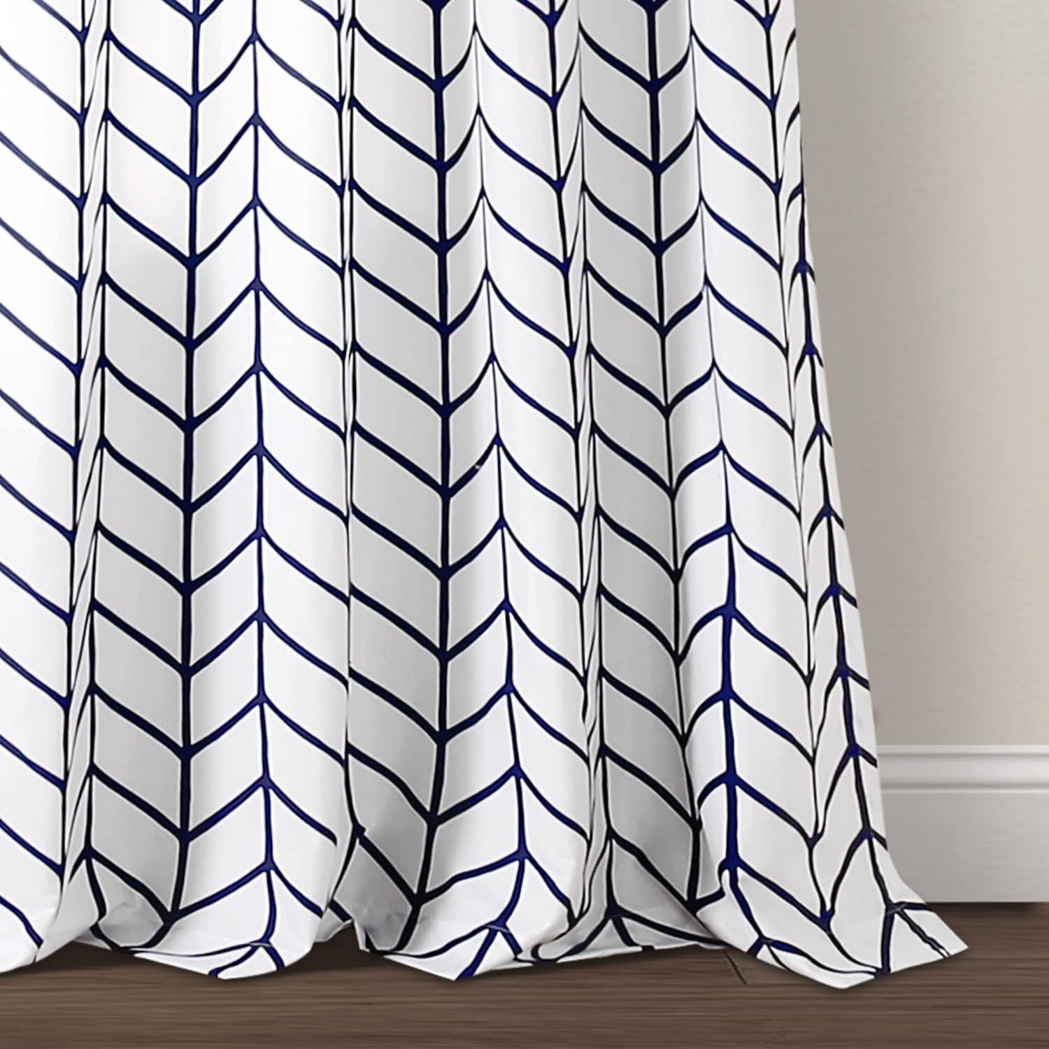 Set of 2 (84"x52") Calia Chevron Geo Window Curtain Panels - Lush Décor