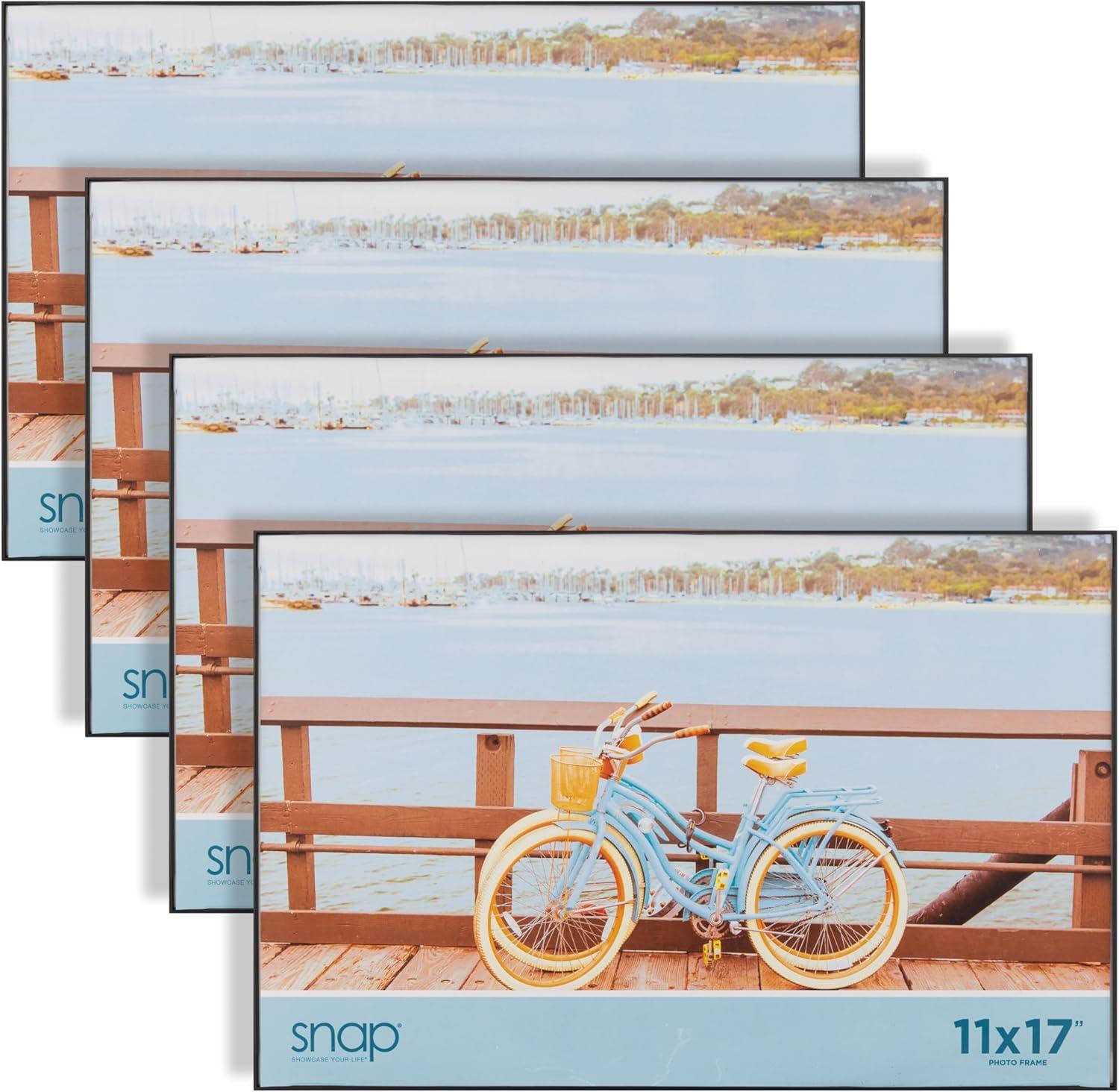 Snap 11" x 17" Black Poster Picture Frame - 4 Frames
