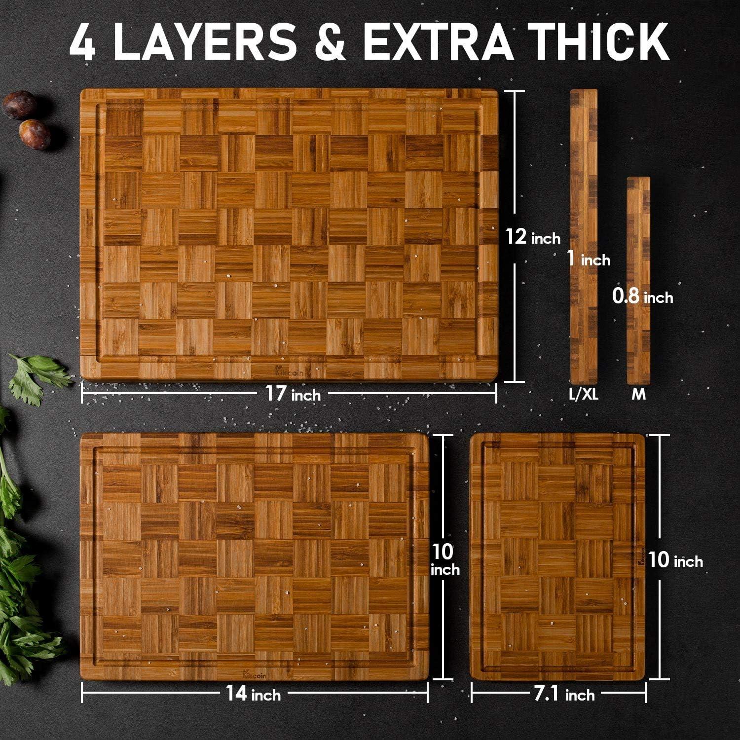 Extra Large Bamboo Cutting Boards, (Set Of 3) Chopping Boards With Juice Groove Bamboo Wood Cutting Board Set Butcher Block For Kitchen