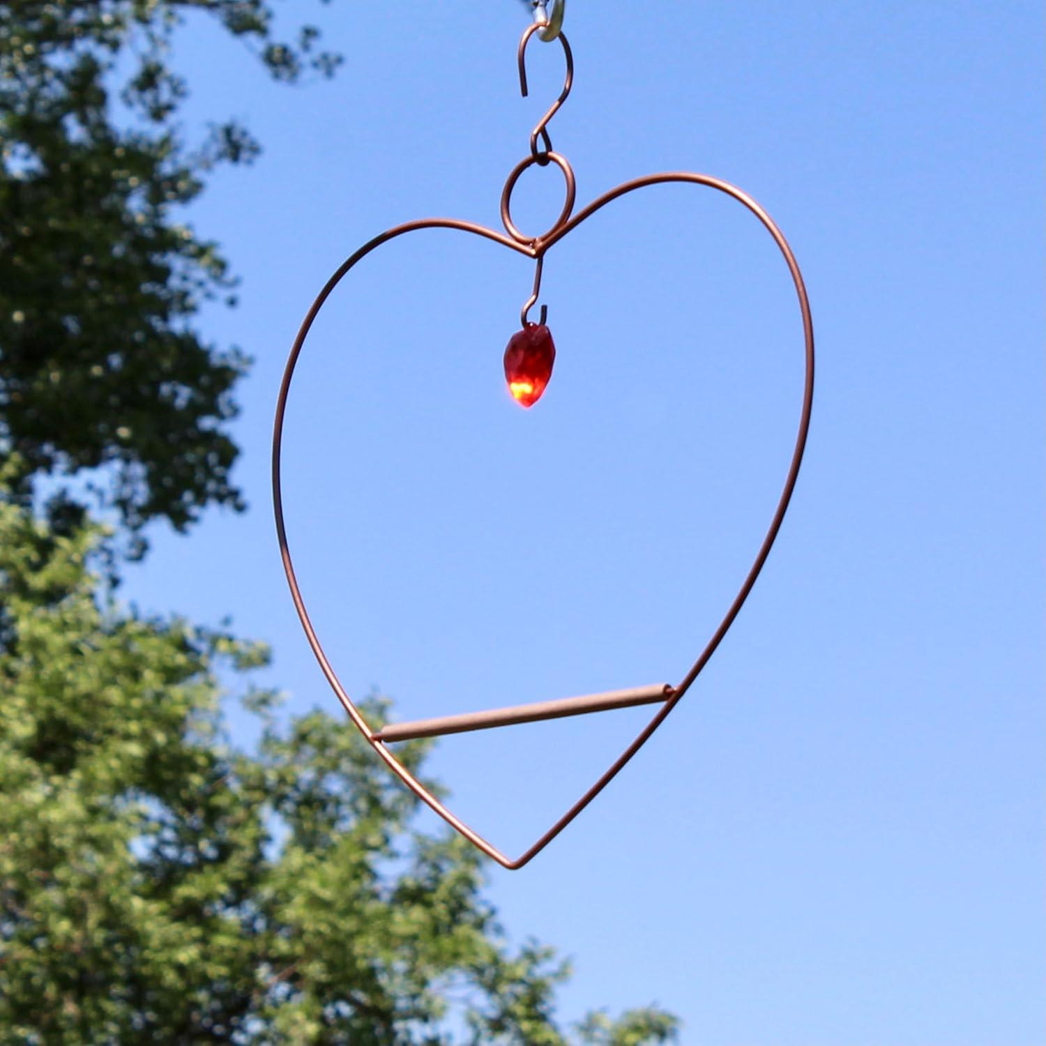 Songbird Essentials Hummingbird Swing for Hummingbird Feeder Copper Heart Metal