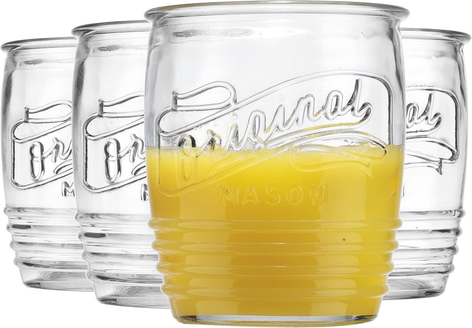 Gracie Oaks Zaviere 13oz. Handmade Drinking Glasses Set (Set of 4)