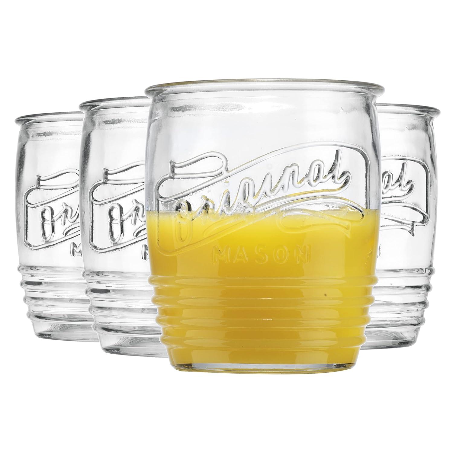 Gracie Oaks Zaviere 13oz. Handmade Drinking Glasses Set (Set of 4)