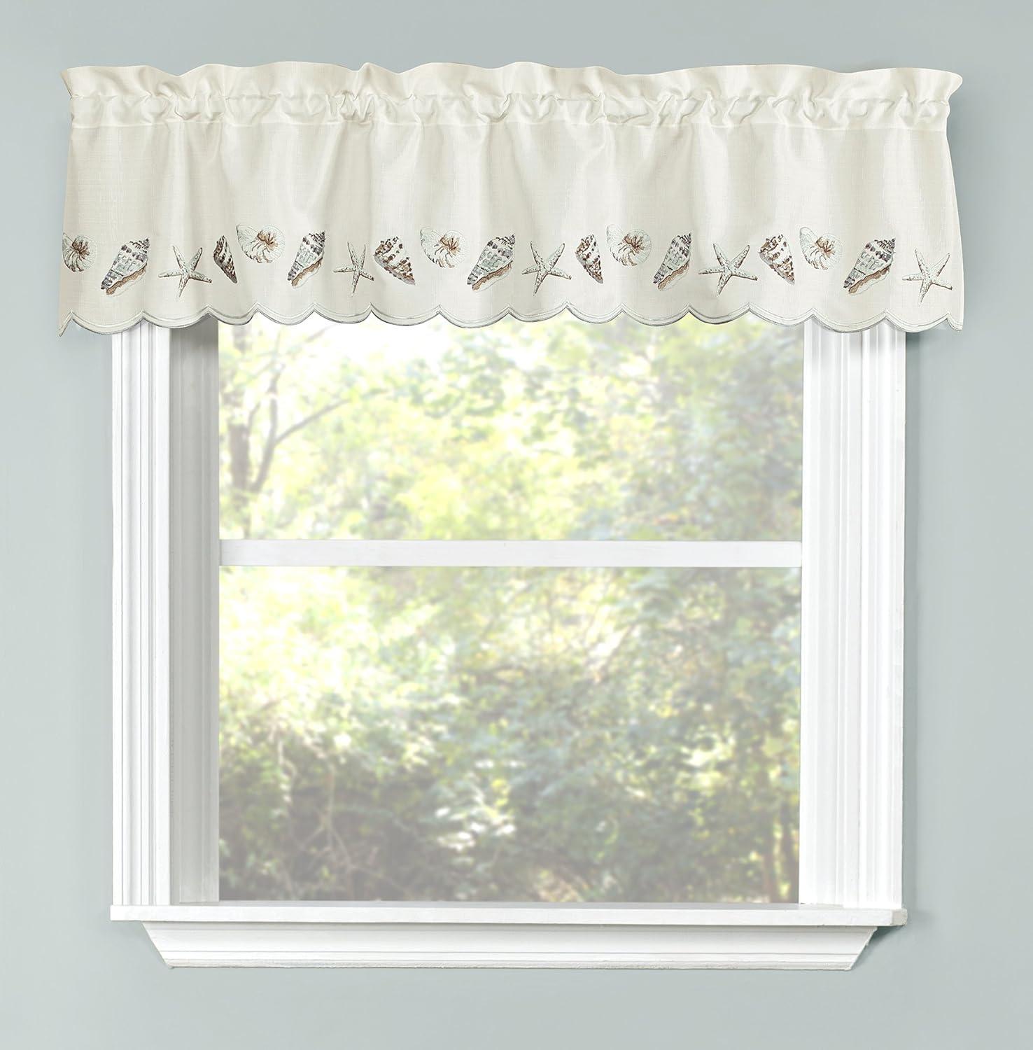 BELLE MAISON SEASHELLS EMBROIDERED VALANCE