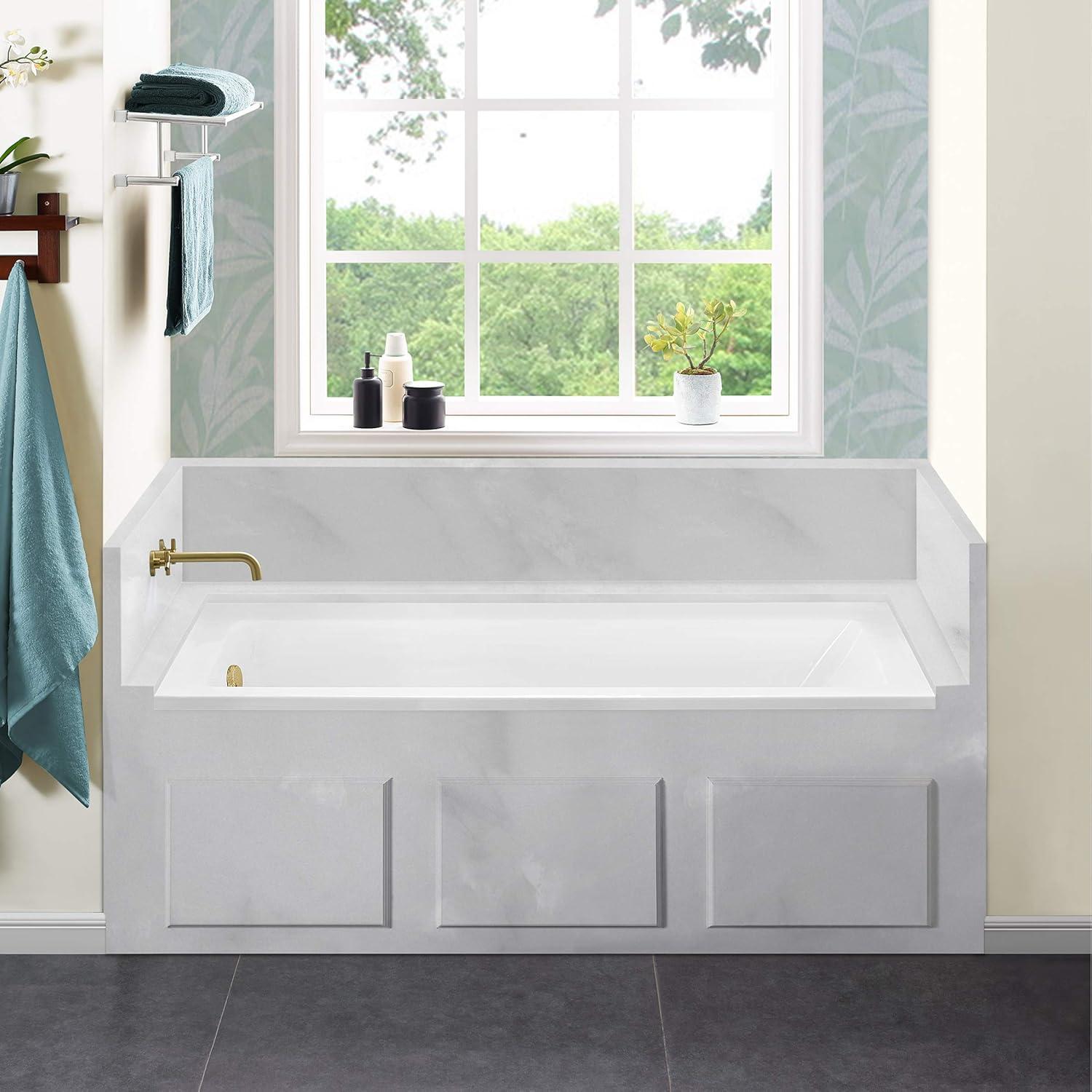 Voltaire 60" x 32" White Acrylic Alcove Bathtub with Jets