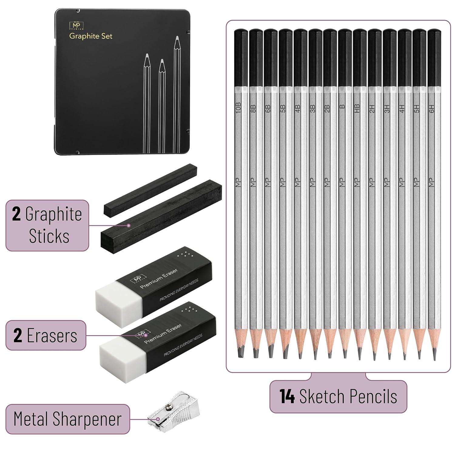 Mr. Pen- Sketch Pencils for Drawing, 19 pcs, Drawing Pencils for Sketching with Graphite Sticks