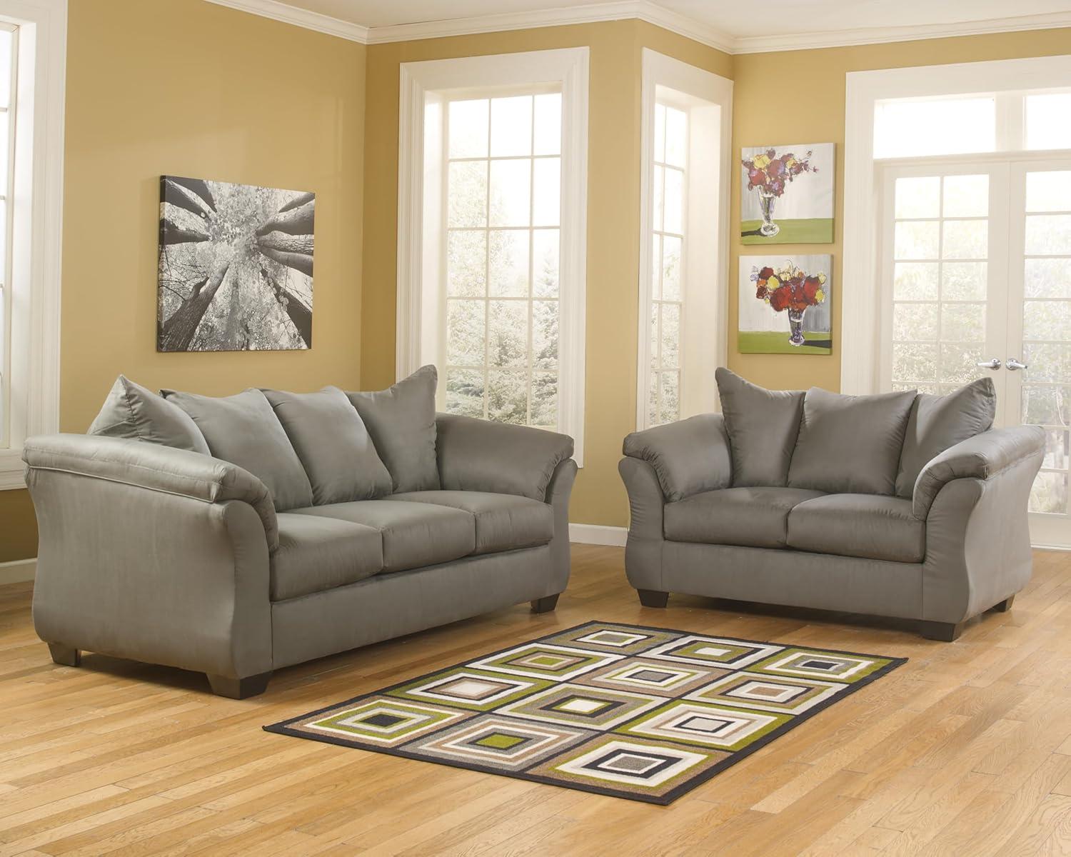 Signature Design by Ashley Darcy Fabric Loveseat in Cobblestone