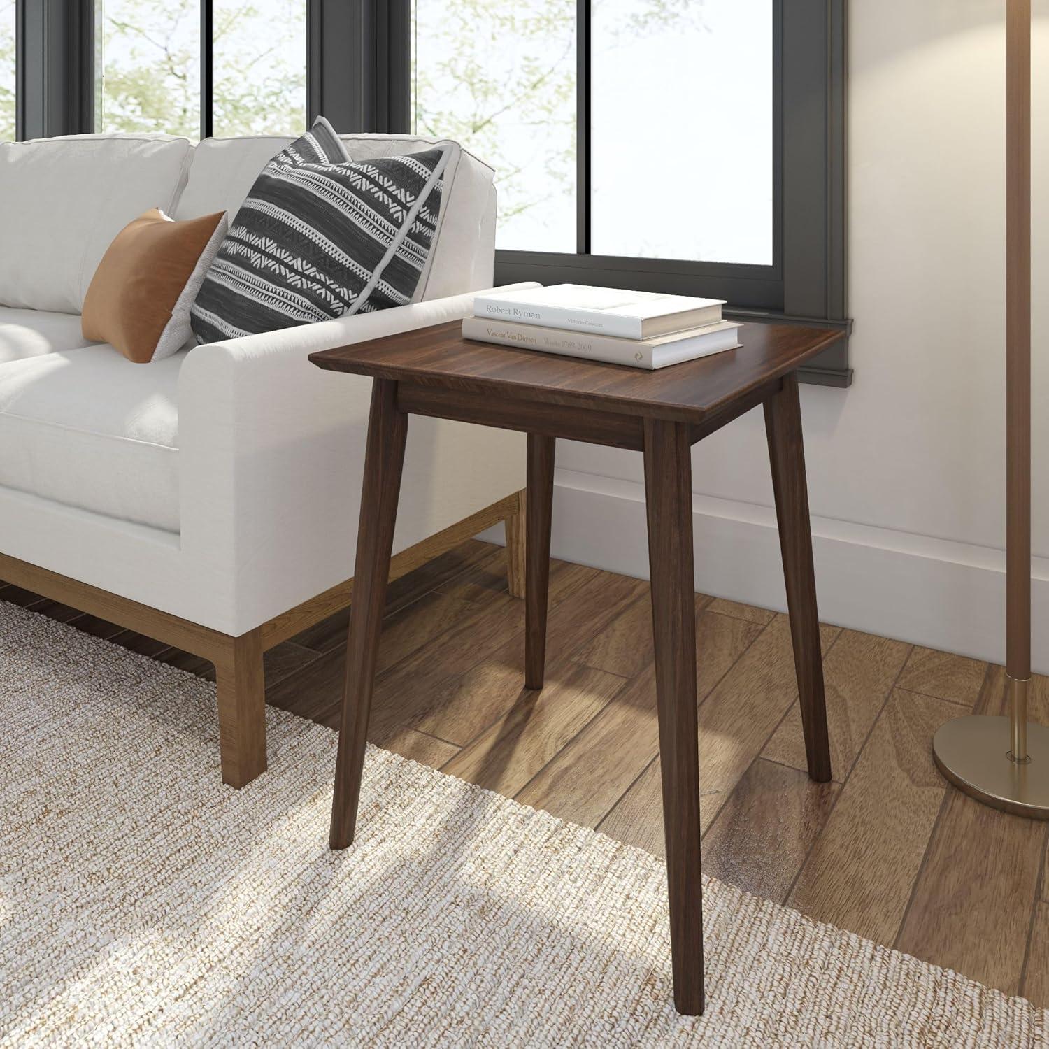 Plank+Beam Mid Century Modern Square Side Table, Couch Side Table, Small End Table For Office Space, Wooden Accent Table