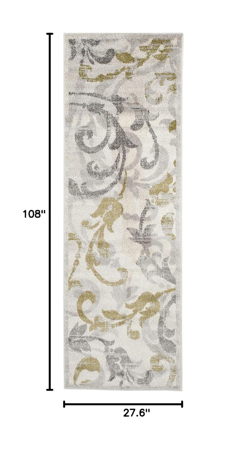Amherst AMT428 Power Loomed Indoor Runner Rug - Ivory/Light Grey - 2'3"x9' - Safavieh