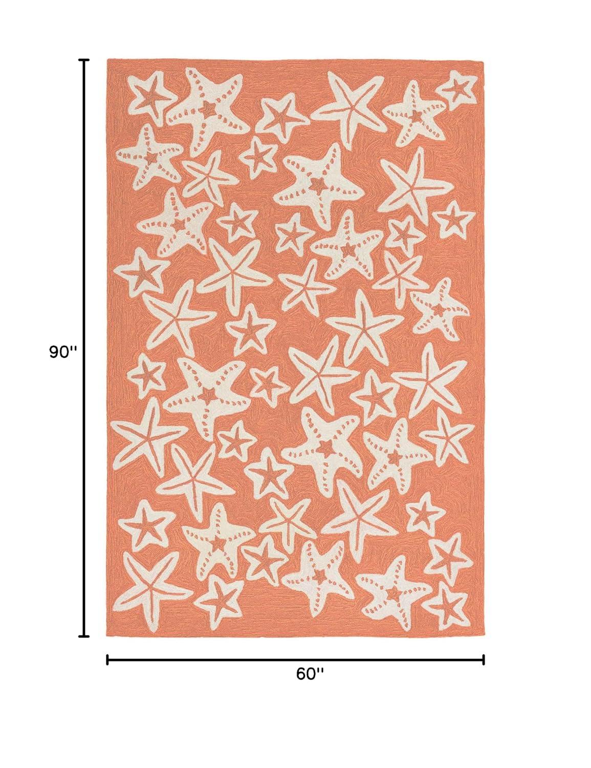 Liora Manne Capri Starfish Indoor/Outdoor Rug Coral 5' x 7'6"